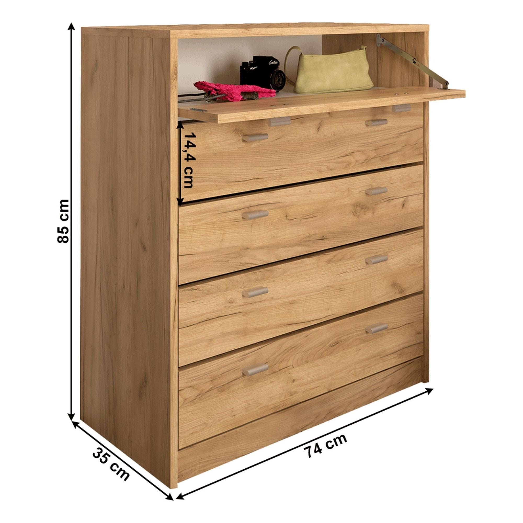 Pantofar VIVAT NEW TYP 4, stejar artisan, PAL melaminat, 74x35x85 cm