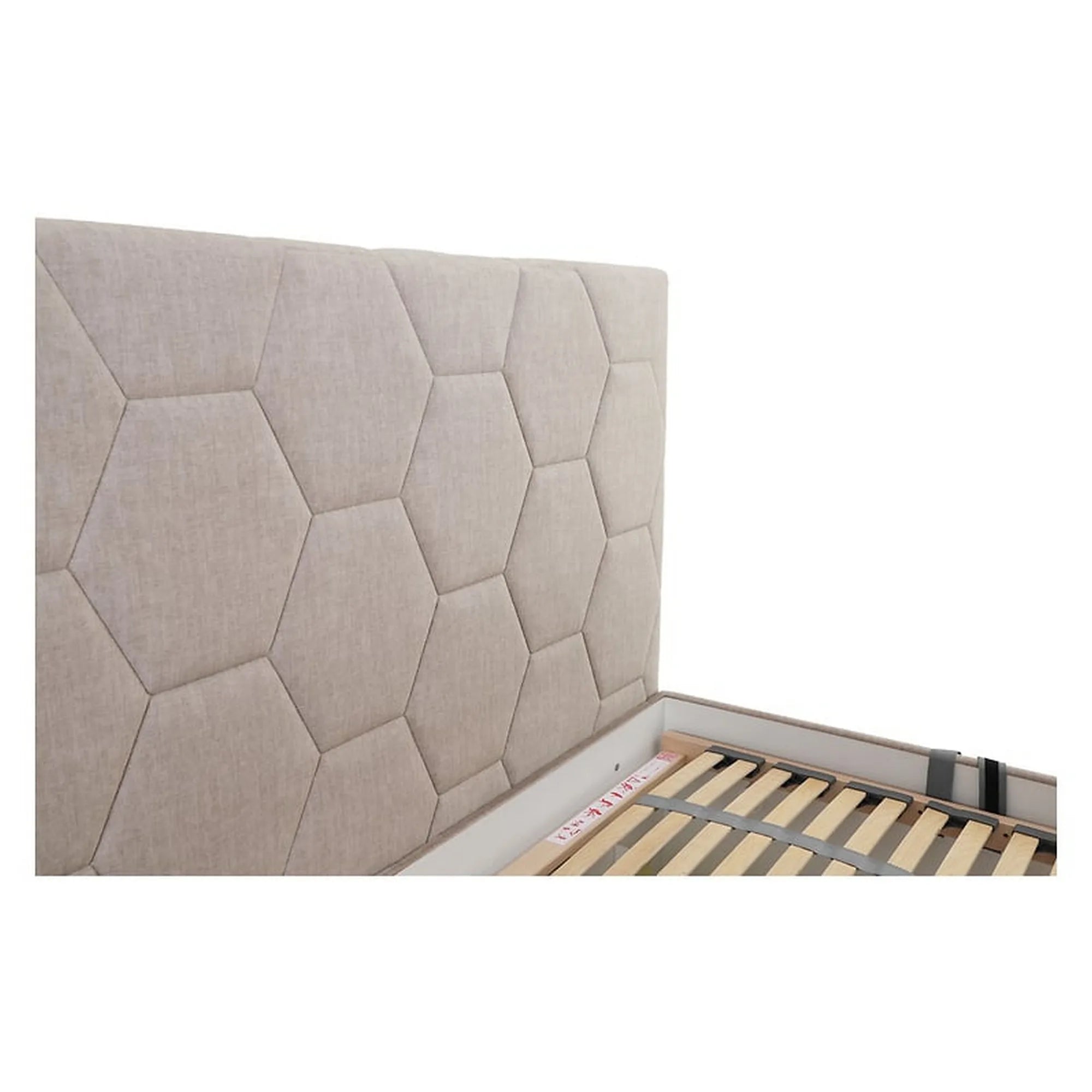 Pat BORA 160x200, stofa catifelata bej - Vogue 2, cu somiera si spatiu depozitare