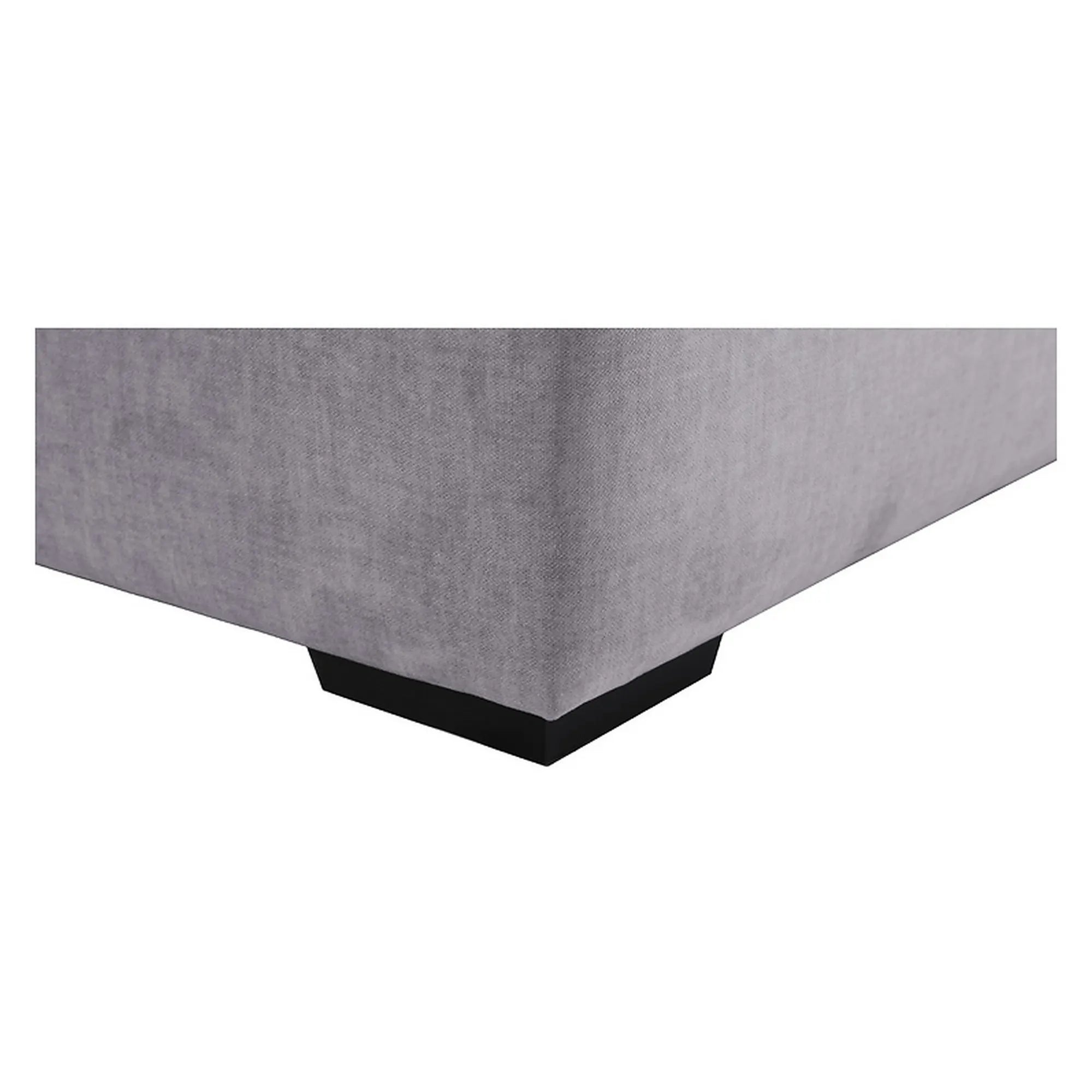 Pat BORA 160x200, stofa catifelata gri - Vogue 14, cu somiera si spatiu depozitare