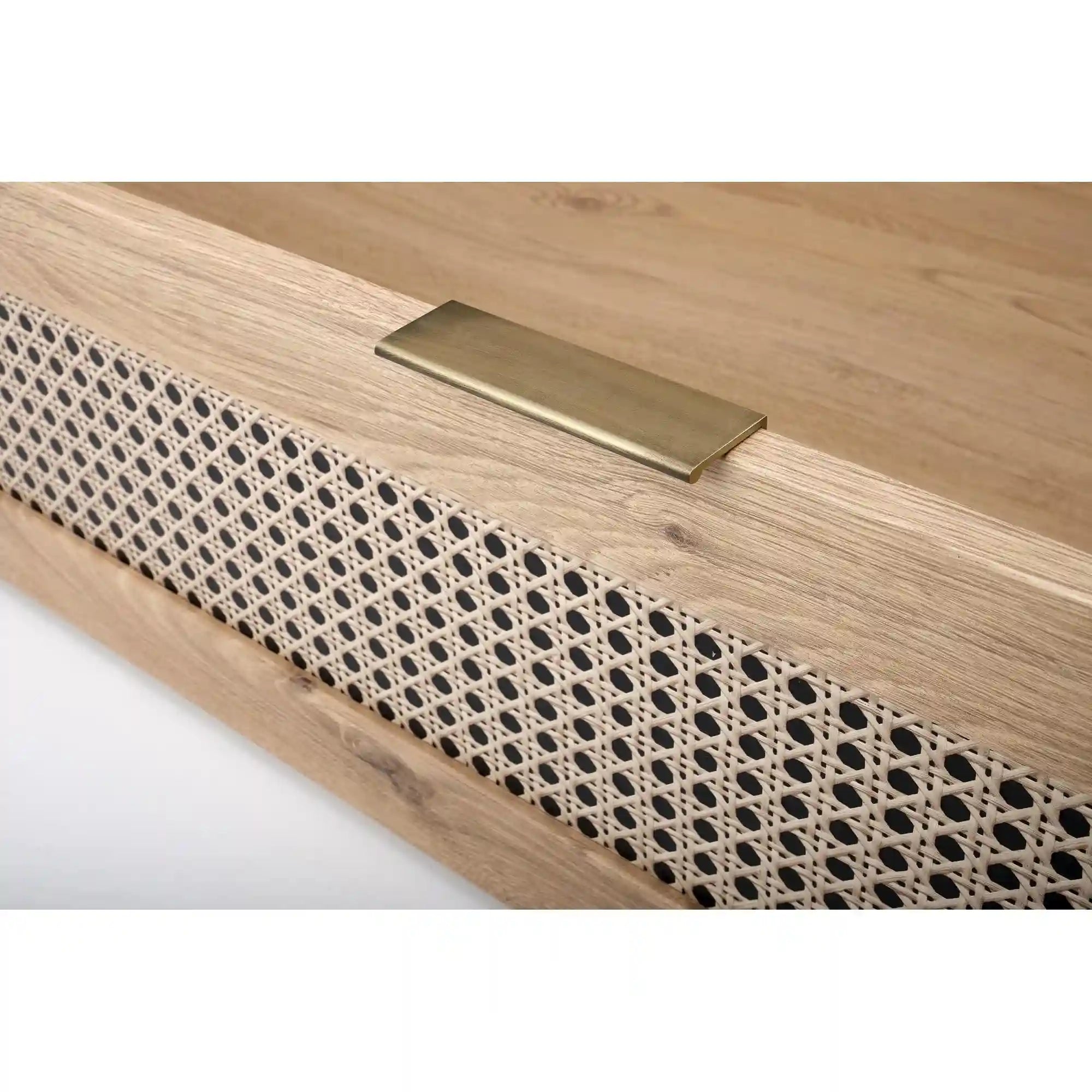 Pat BORNEO 160x200, stejar artisan, PAL, cu somiera si spatiu depozitare