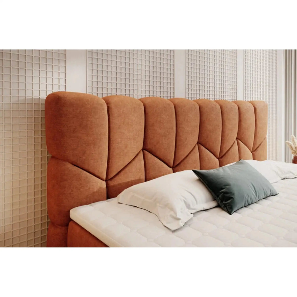 Pat boxspring BARI 160x200, personalizabil materiale Gama Premium, cu saltele si topper