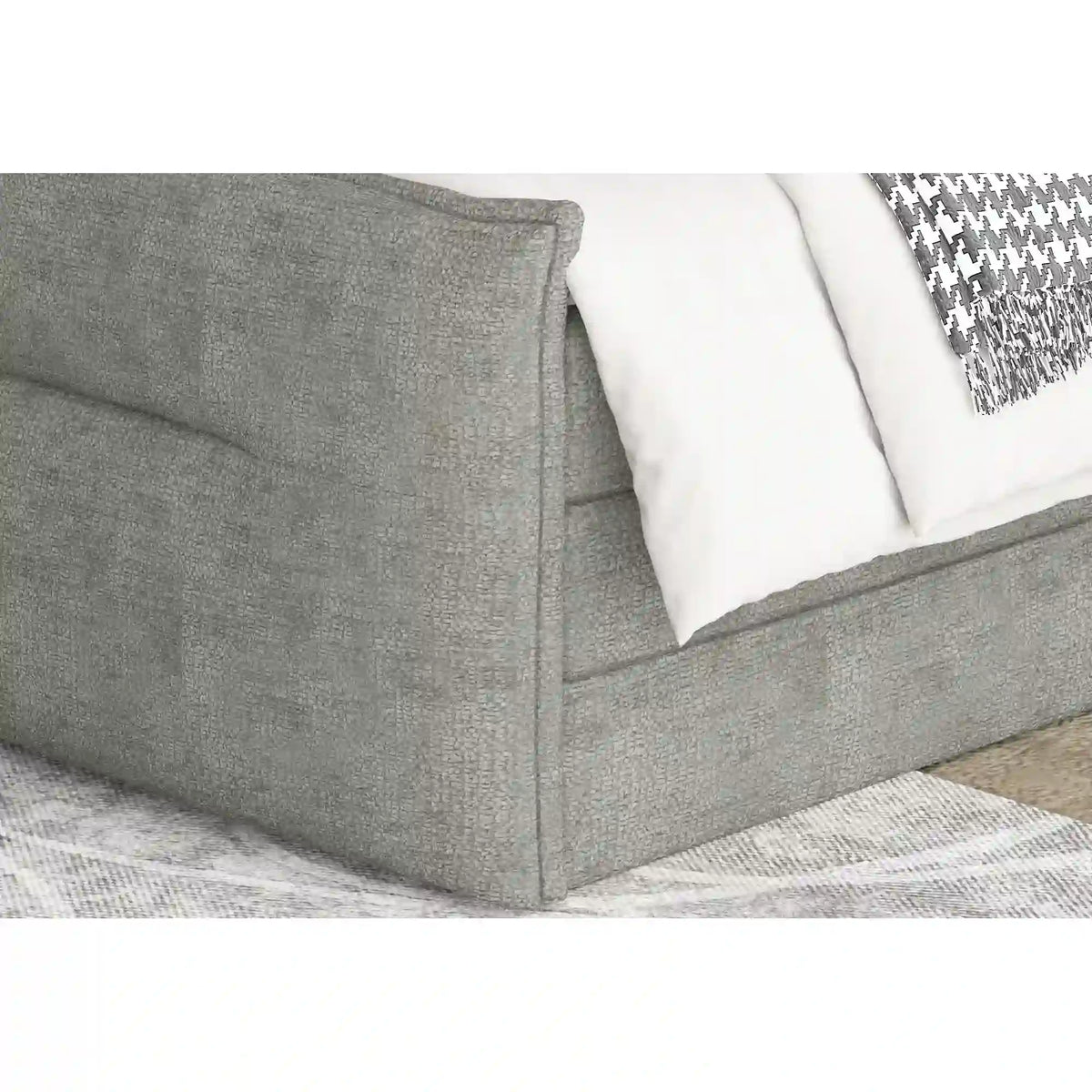 Pat boxspring ELMA 140x200, personalizabil materiale Gama Premium, cu spatiu depozitare, saltele si topper