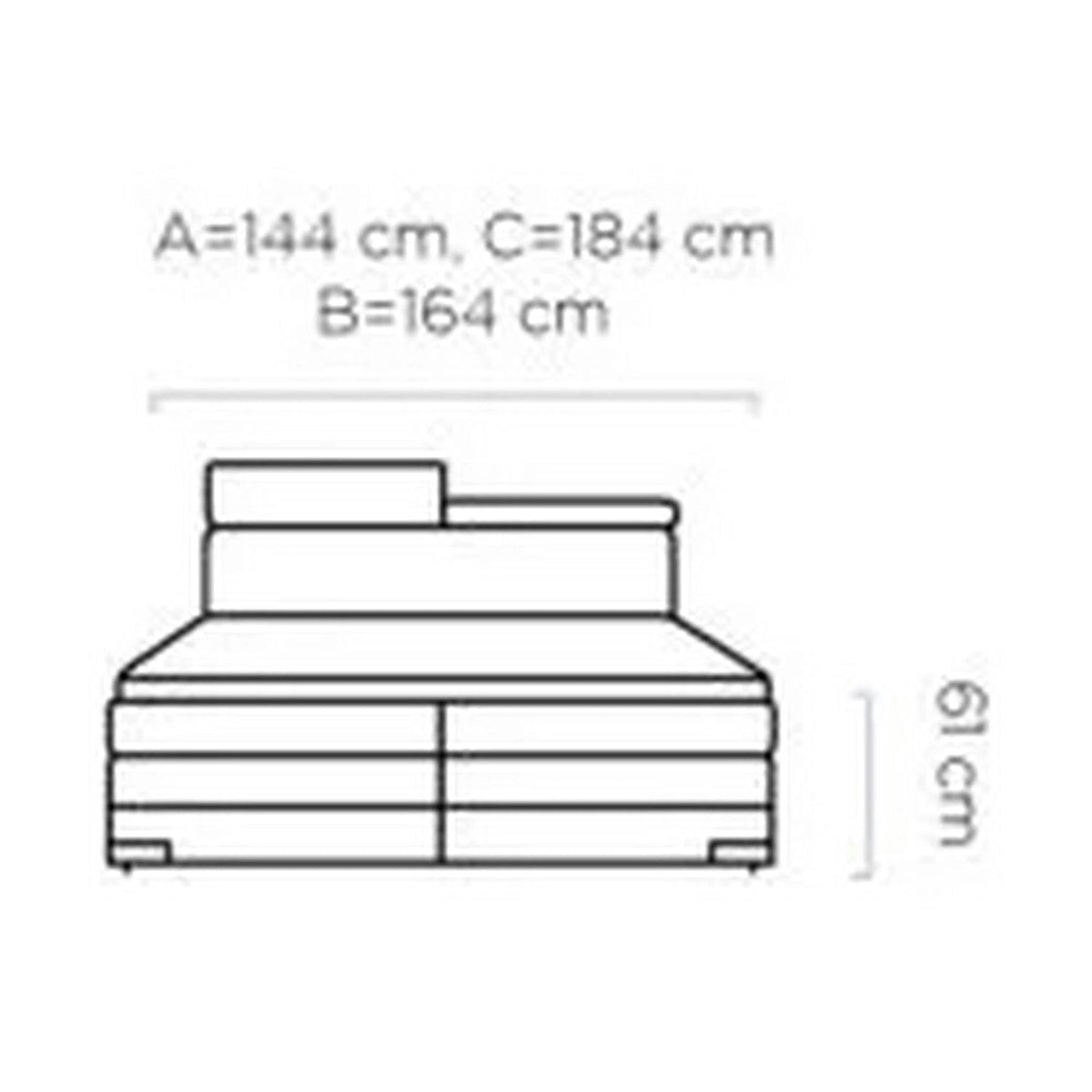 Pat boxspring KANO 160x200, personalizabil, cu saltea, topper, tetiere reglabile si 2 spatii pentru depozitare