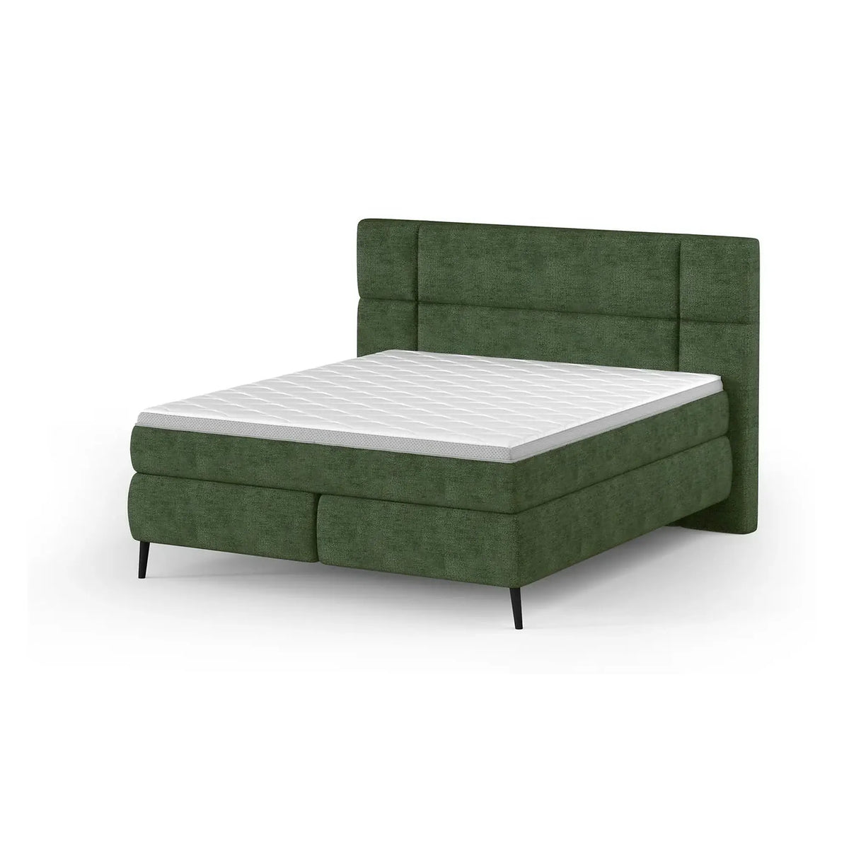 Pat boxspring LUCIO 140x200, personalizabil, cu saltele si topper