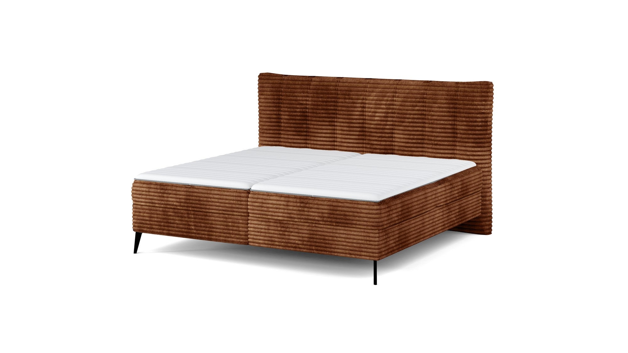 Pat boxspring MARTINA 180x200, personalizabil materiale Gama Oferta Avantaj, cu saltea, topper si lada depozitare