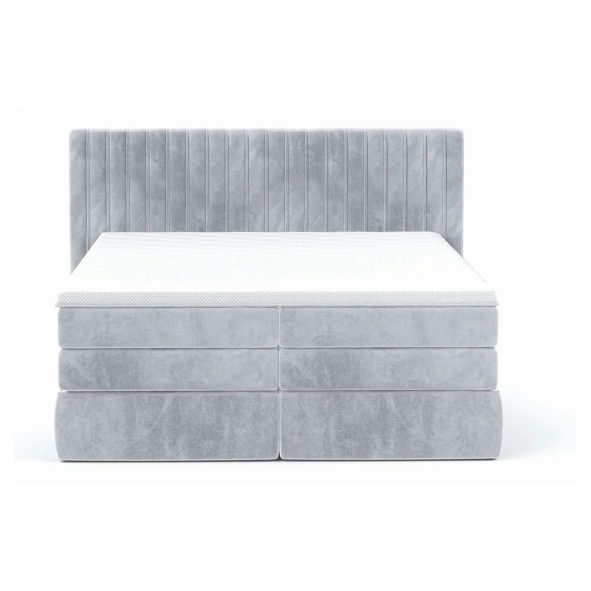 Pat boxspring MINOLA 160x200, personalizabil, cu saltele, topper si 2 lazi pentru depozitare