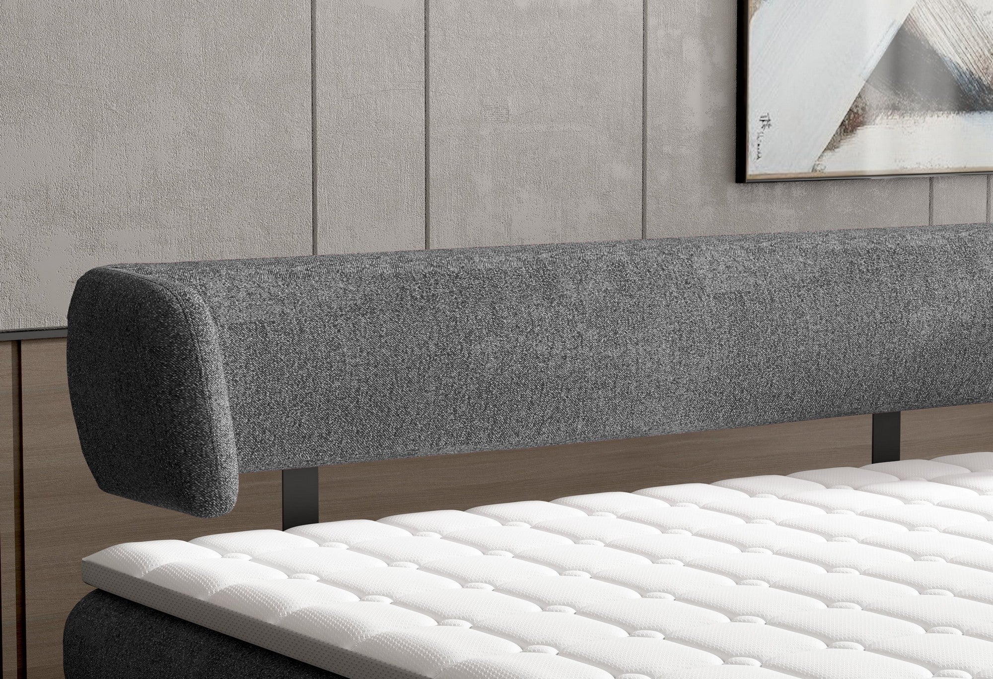 Pat boxspring NOBILE 160x200, personalizabil materiale Gama Premium, cu saltele si topper