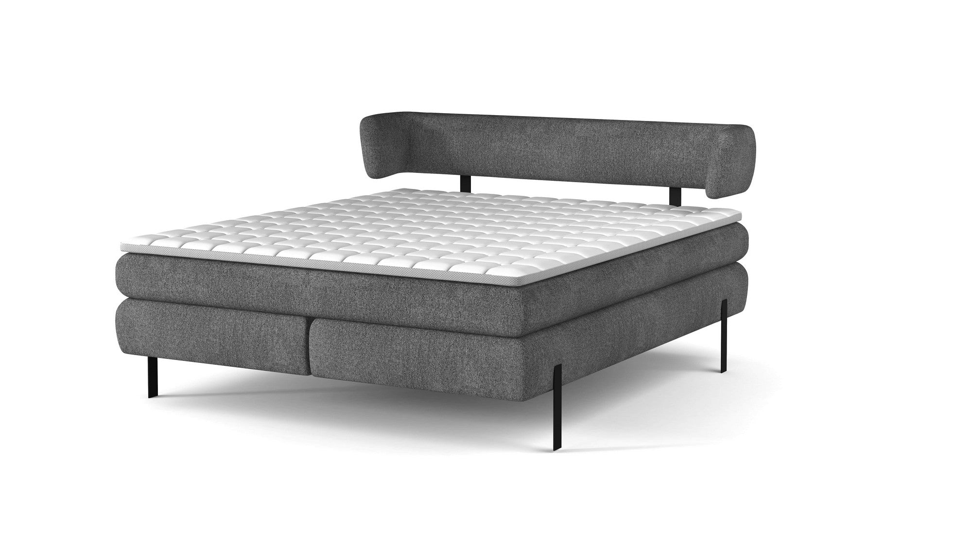 Pat boxspring NOBILE 160x200, personalizabil materiale Gama Premium, cu saltele si topper