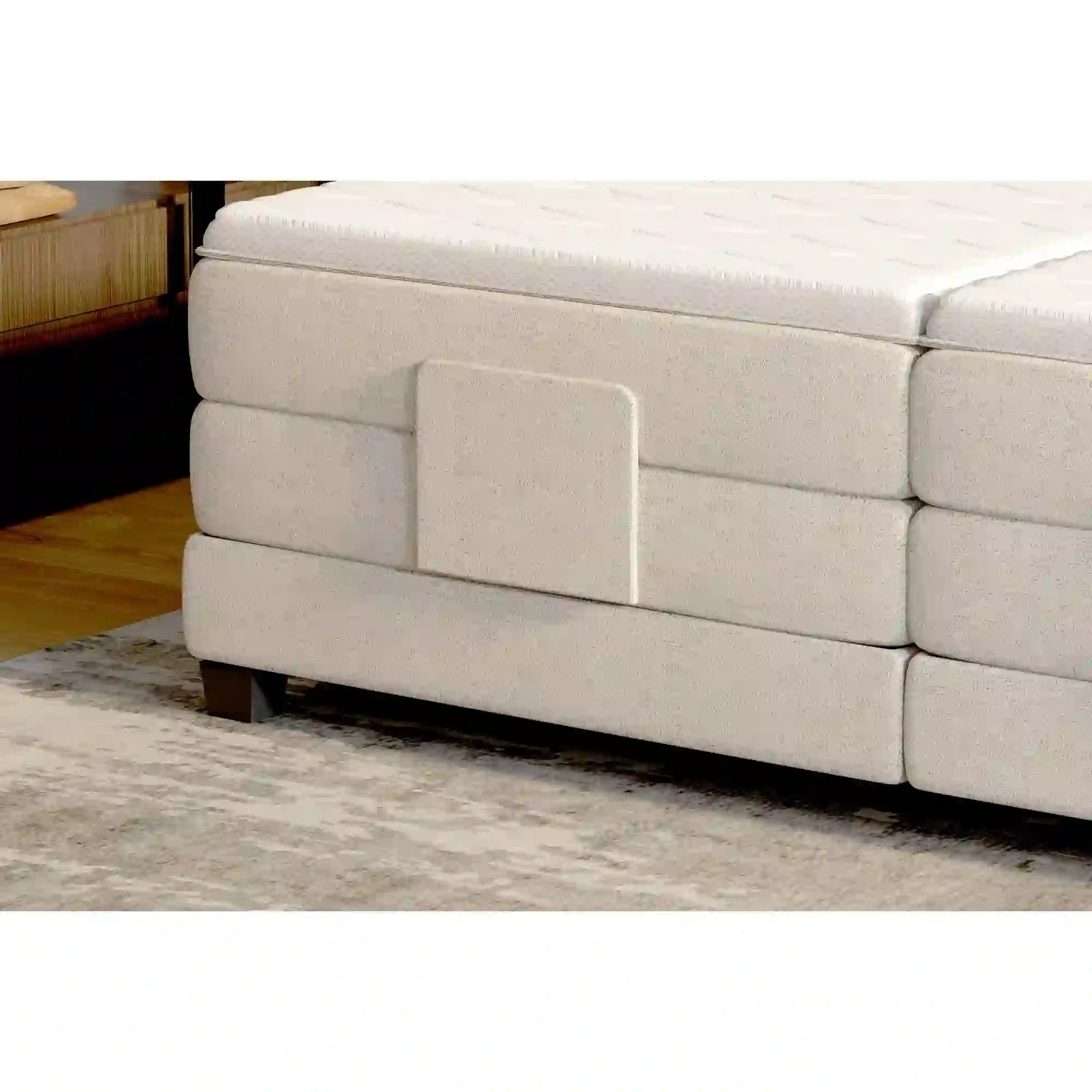 Pat boxspring REY 160x200, personalizabil materiale Gama Premium, cu mecanism electric, saltele si topper