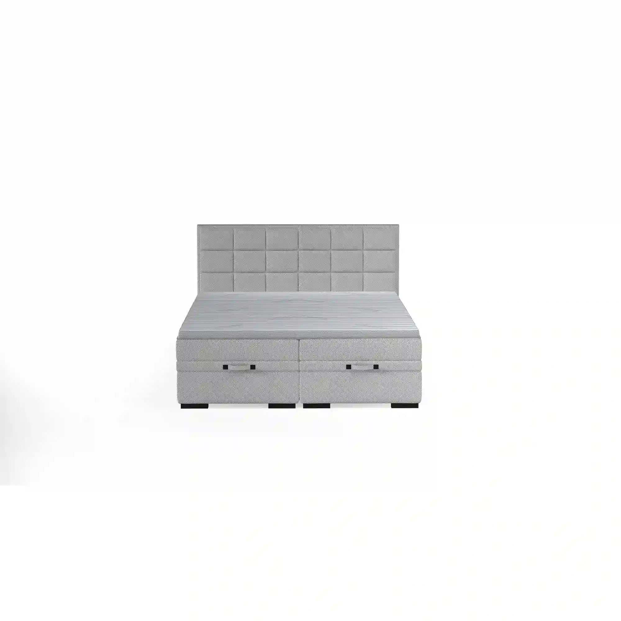 Pat boxspring SEMENO 140x200, personalizabil materiale Gama Premium, cu saltele, spatiu depozitare si topper