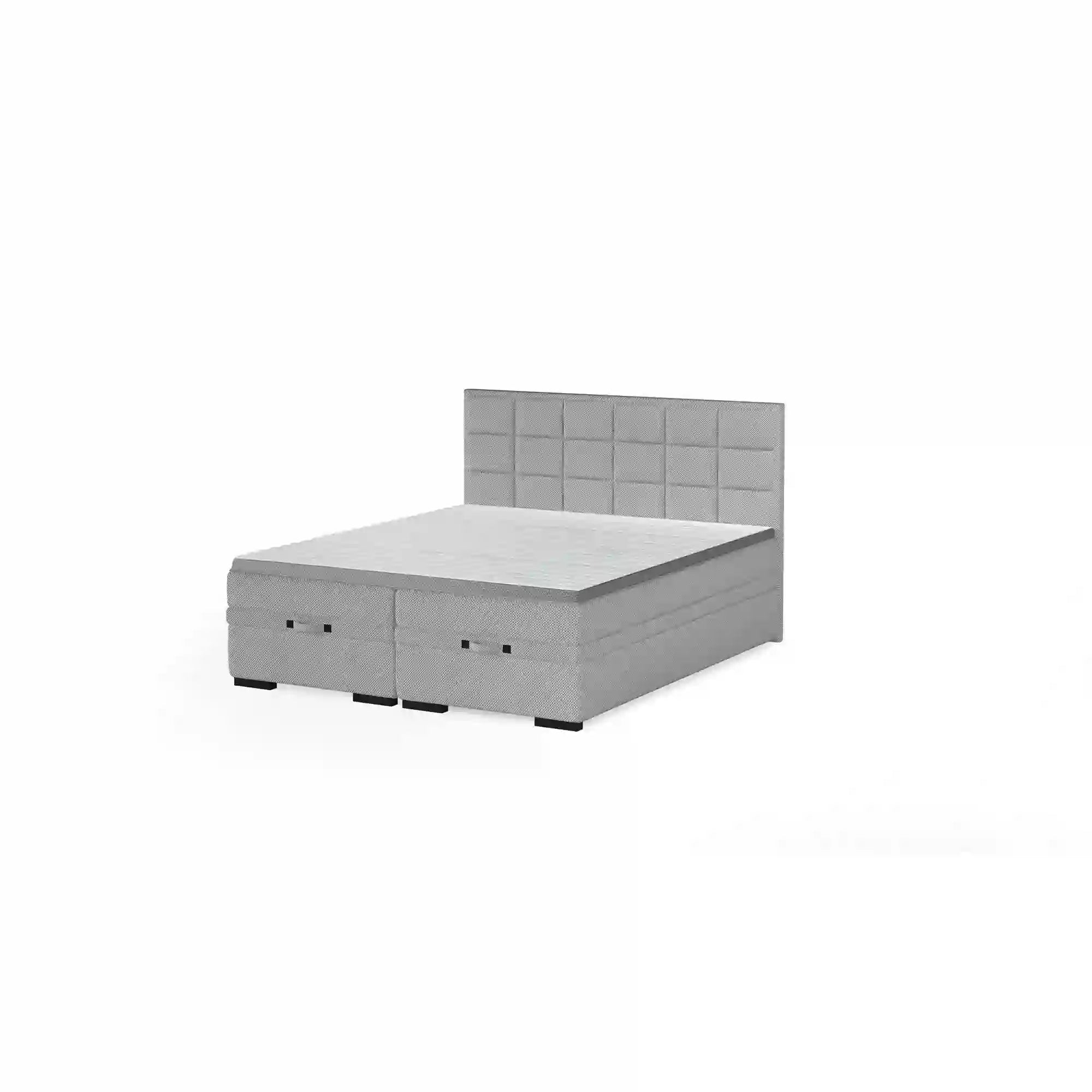 Pat boxspring SEMENO 140x200, personalizabil materiale Gama Premium, cu saltele, spatiu depozitare si topper