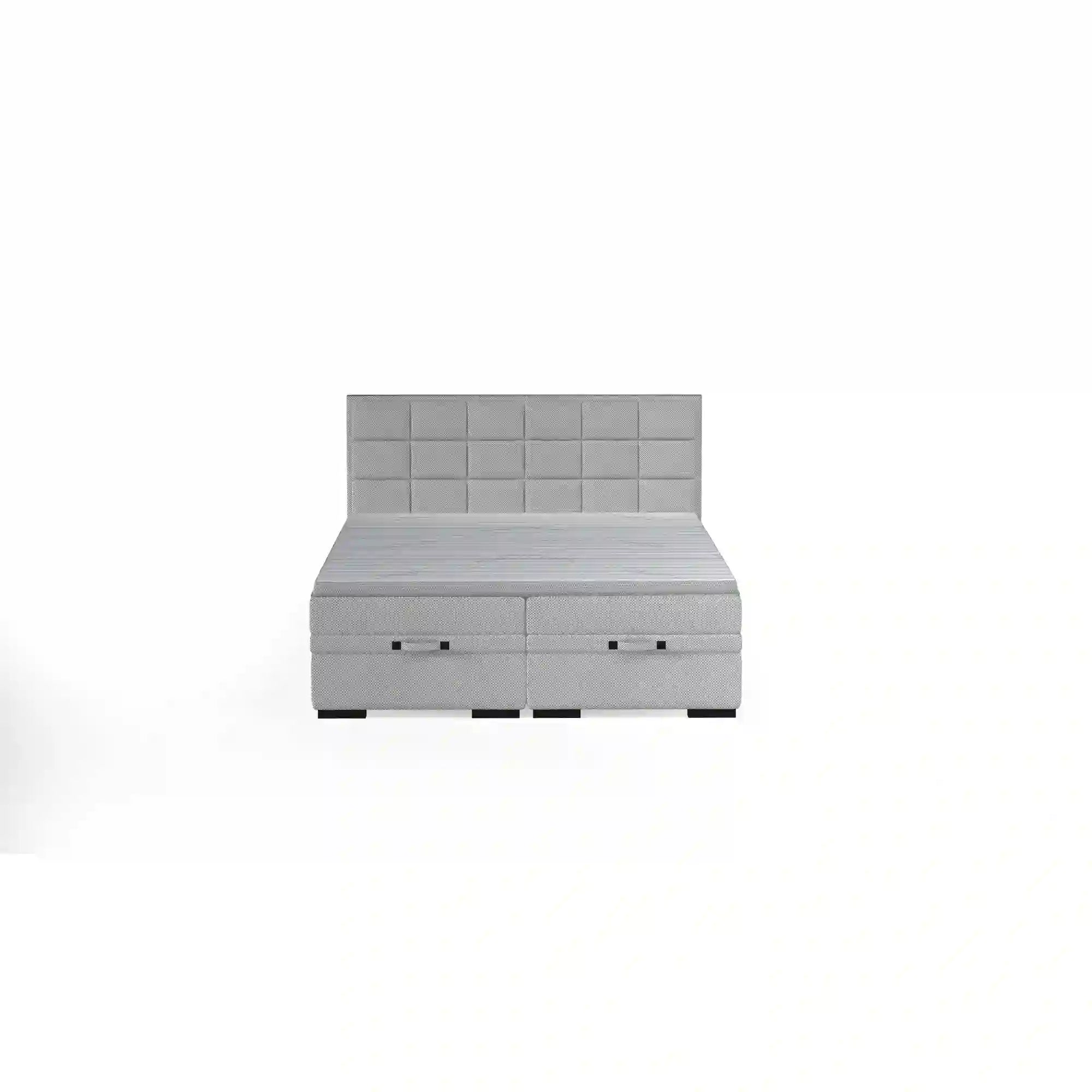 Pat boxspring SEMENO 160x200, personalizabil materiale Gama Premium, cu saltele, spatiu depozitare si topper