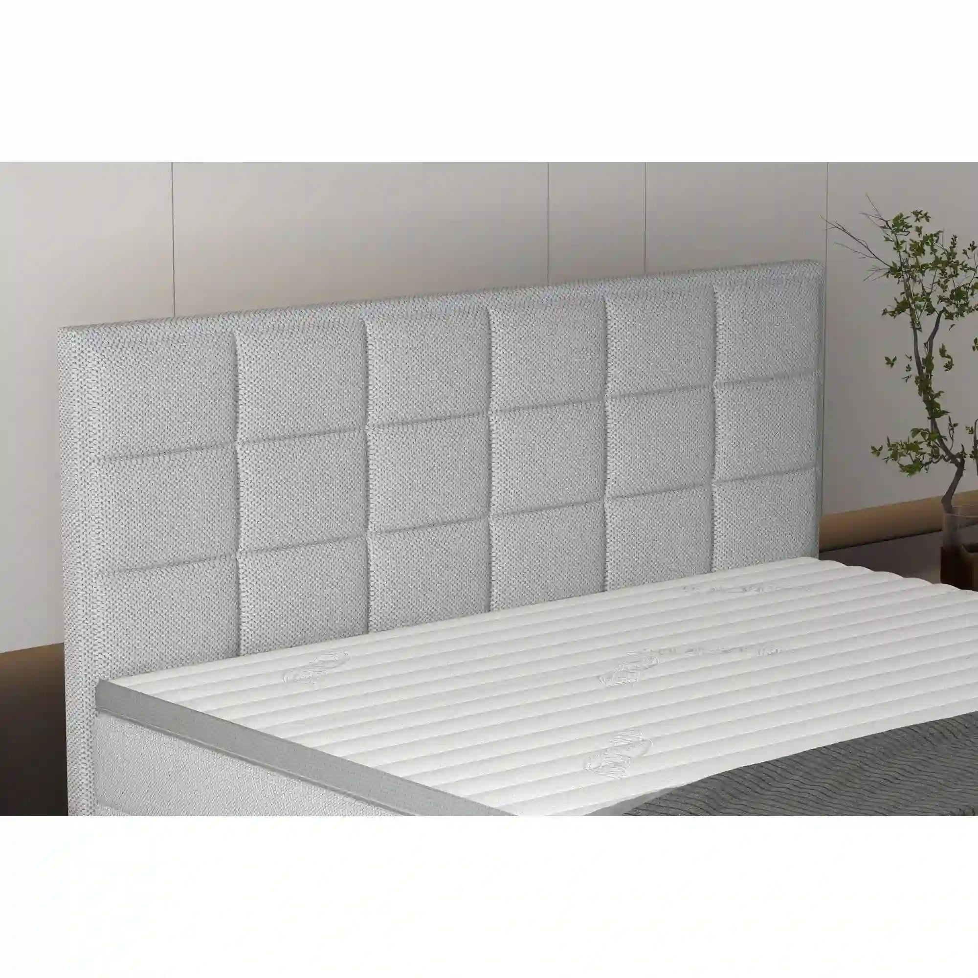Pat boxspring SEMENO 180x200, personalizabil materiale Gama Oferta Avantaj, cu saltele, spatiu depozitare si topper