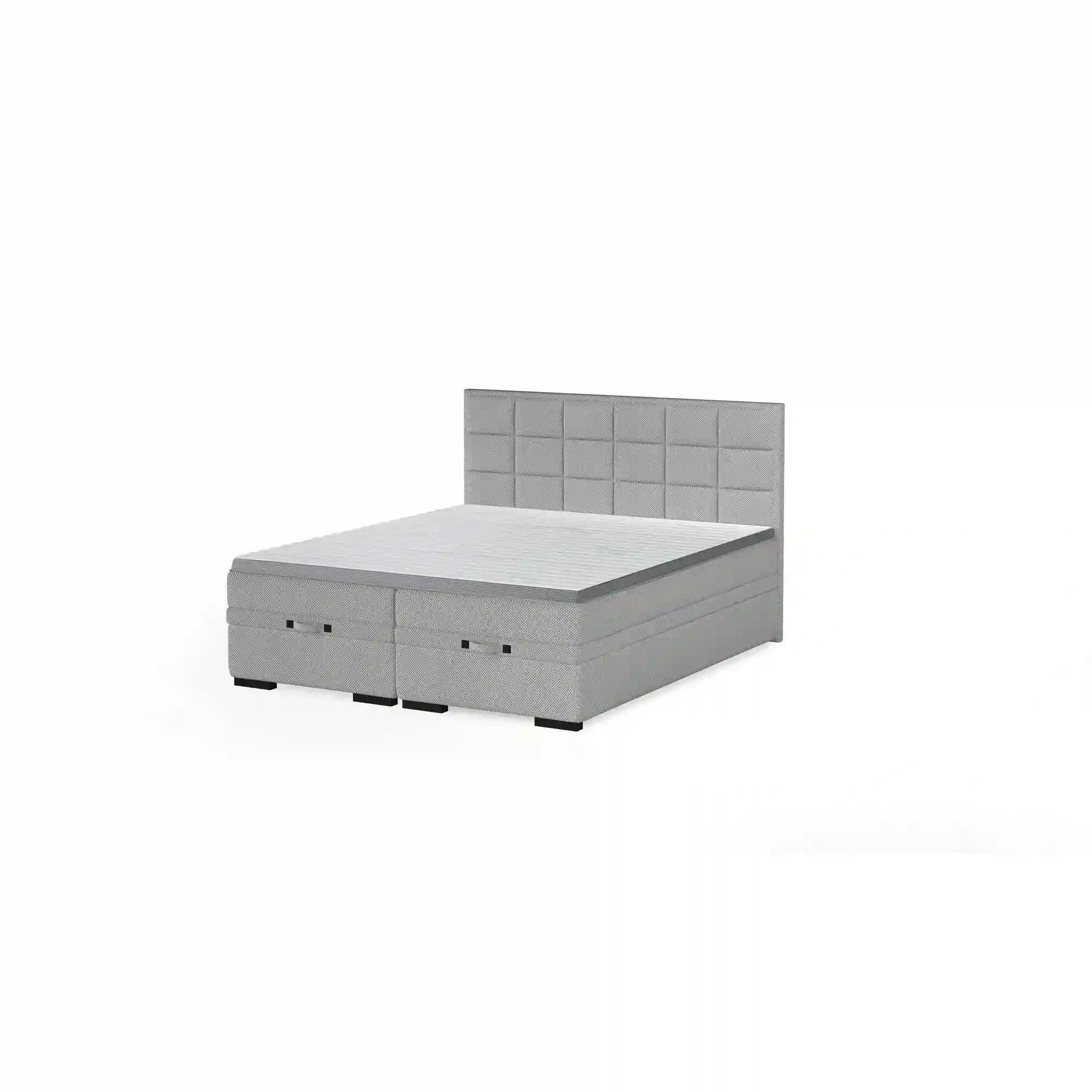 Pat boxspring SEMENO 180x200, personalizabil materiale Gama Premium, cu saltele, spatiu depozitare si topper