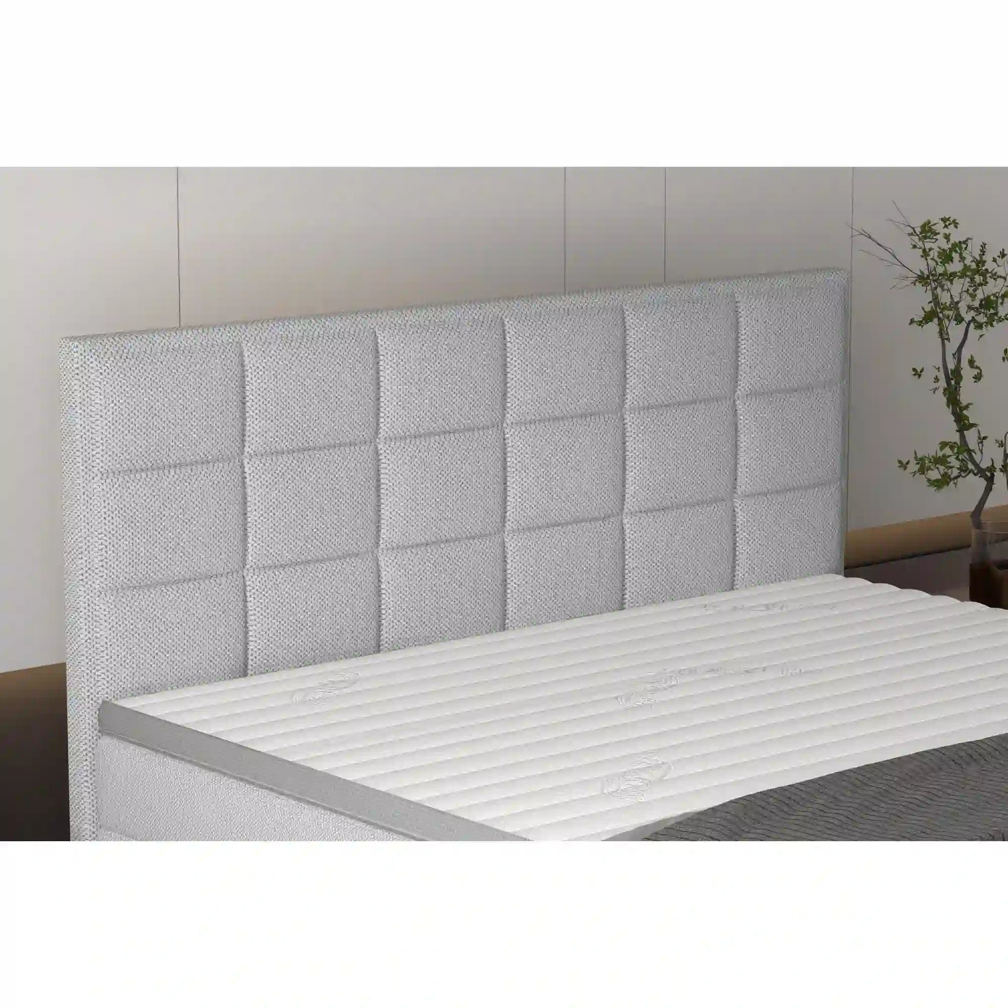 Pat boxspring SEMENO 180x200, personalizabil materiale Gama Premium, cu saltele, spatiu depozitare si topper