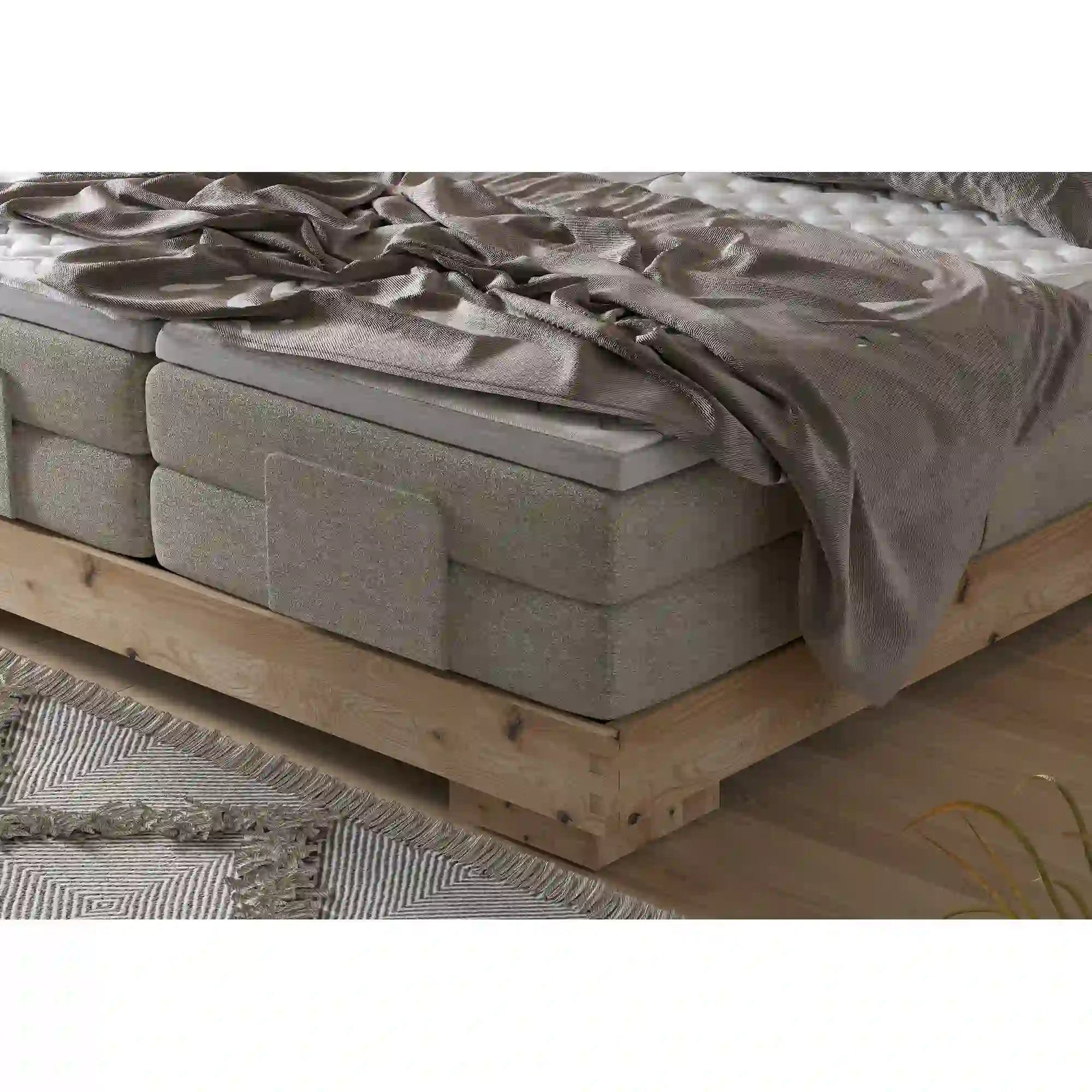 Pat boxspring VALSEN 140x200, personalizabil materiale Gama Premium, cu mecanism electric, saltele, topper