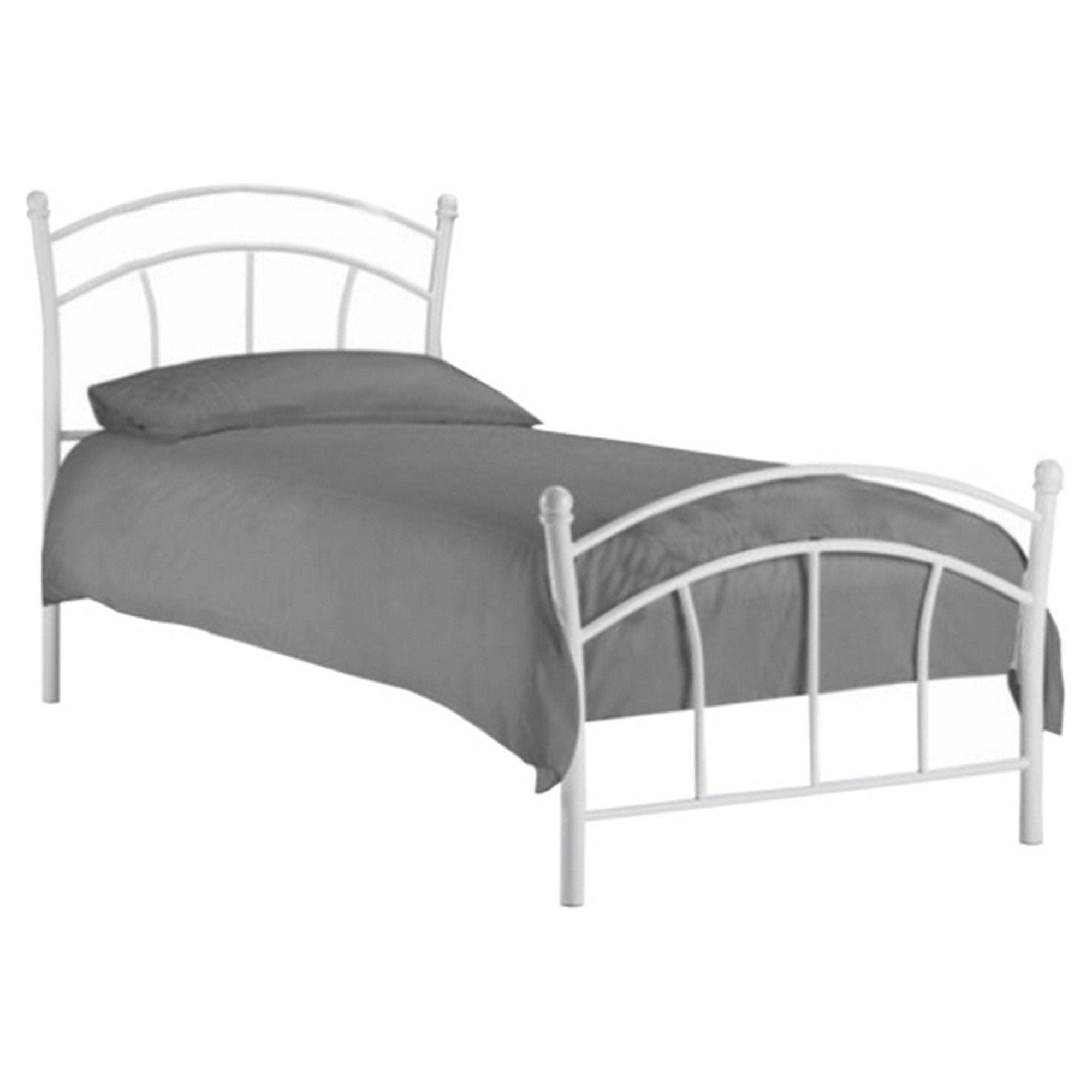 Pat BURZUM 90x200, alb, metal, cu somiera