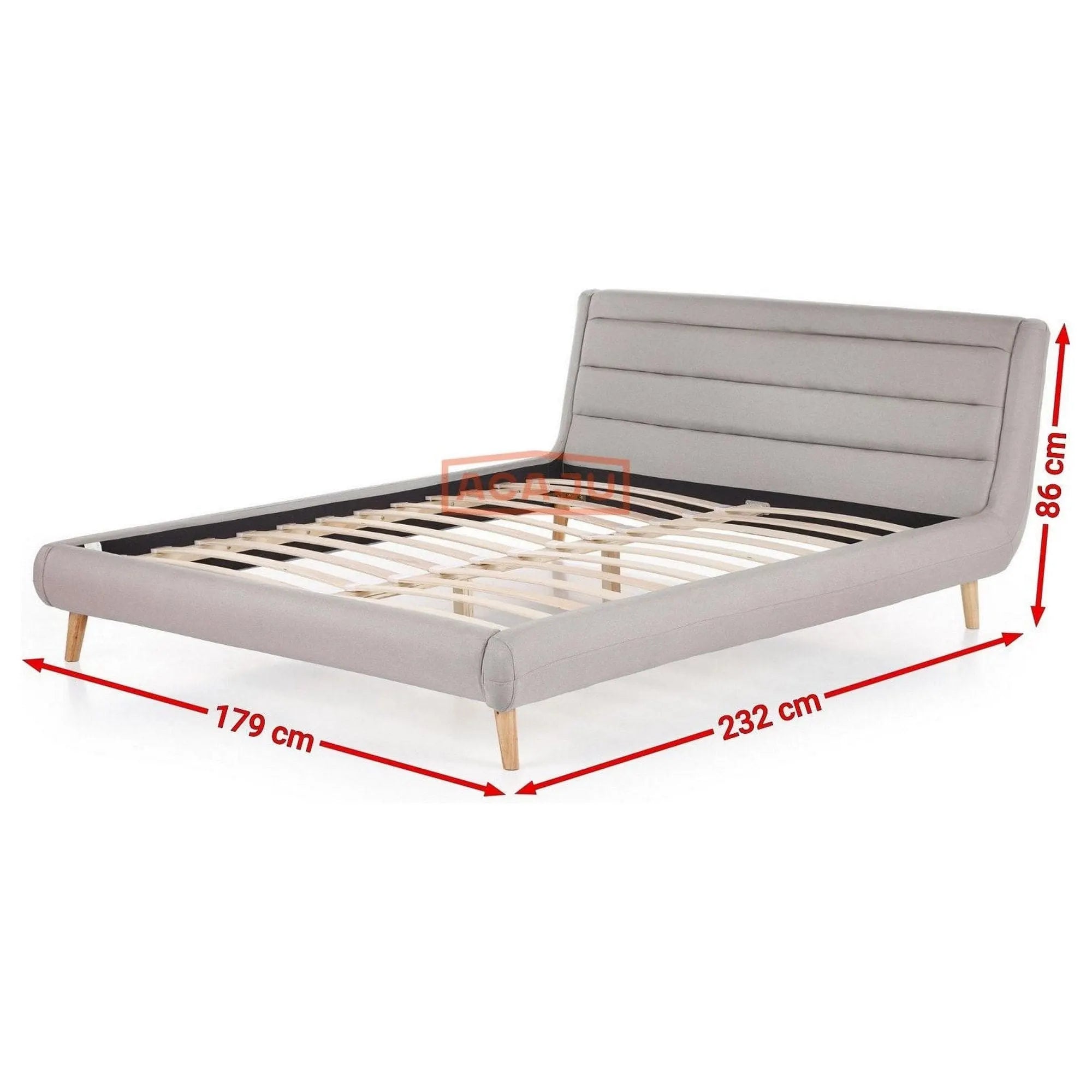 Pat Elanda 160x200, stofa clasica gri deschis, cu somiera