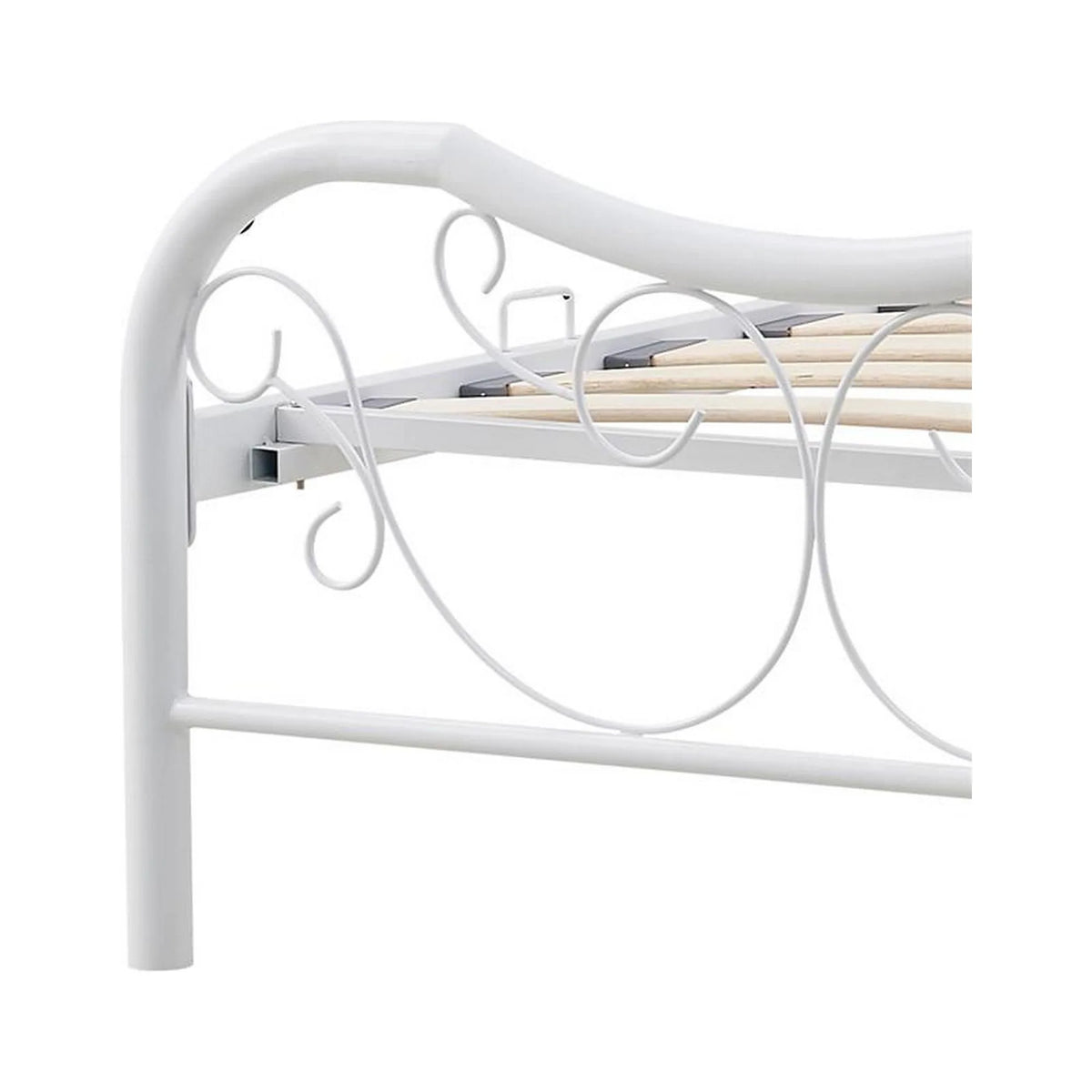 Pat FABRIZIO 90x200, stofa catifelata gri/alb, cu somiera