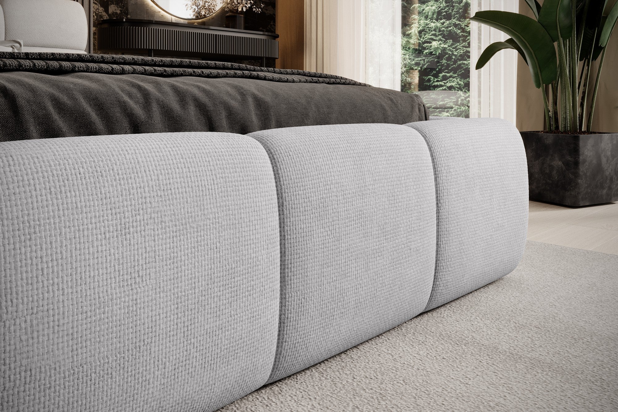 Pat GIULIA 160x200, personalizabil materiale Gama Premium, cu spatiu depozitare, somiera metalica si pistoane