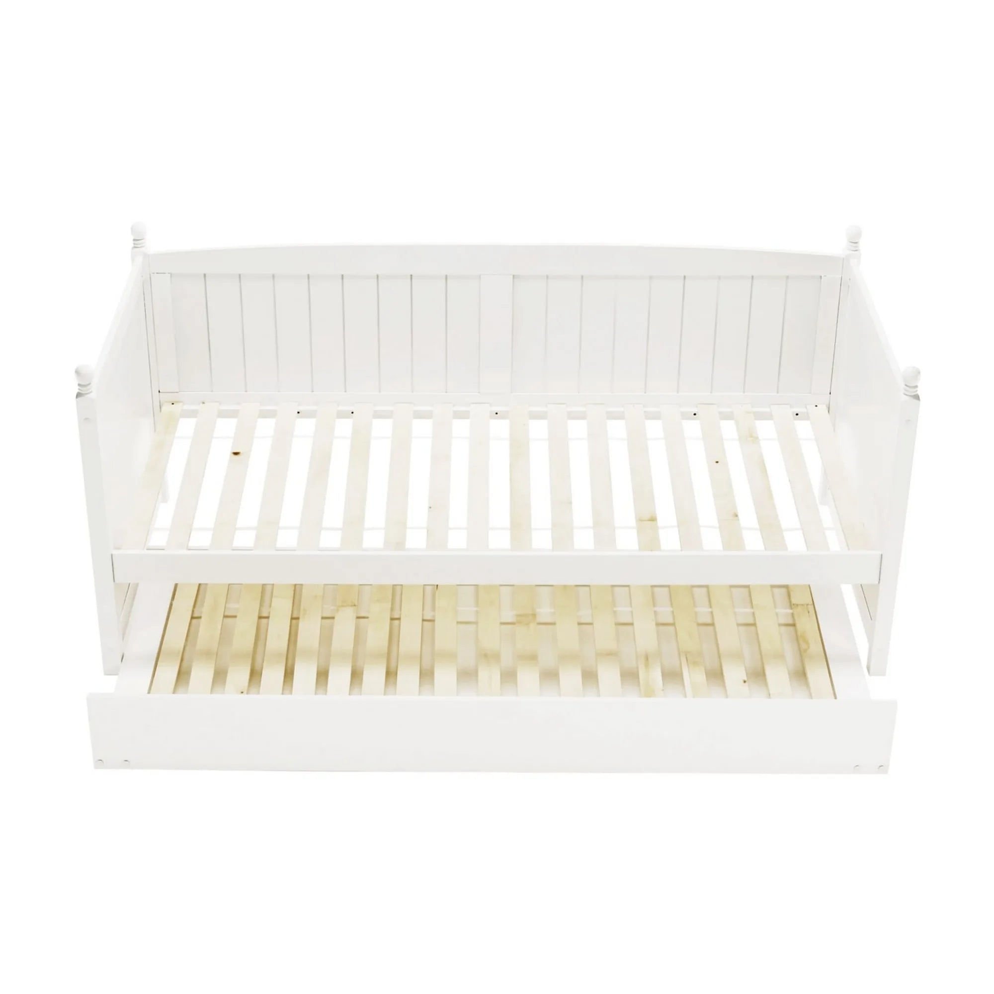 Pat GLAMIS 90x200, alb, lemn/placaj, cu somiera si pat suplimentar