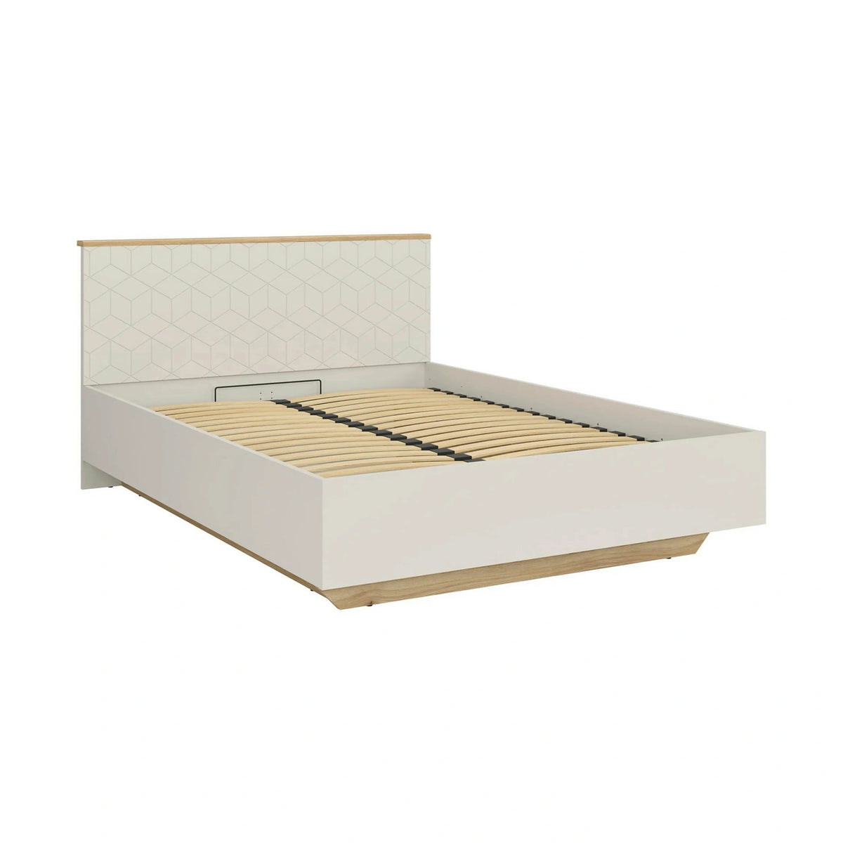 Pat GLAMOUR 160x200, casmir/stejar, PAL, cu somiera