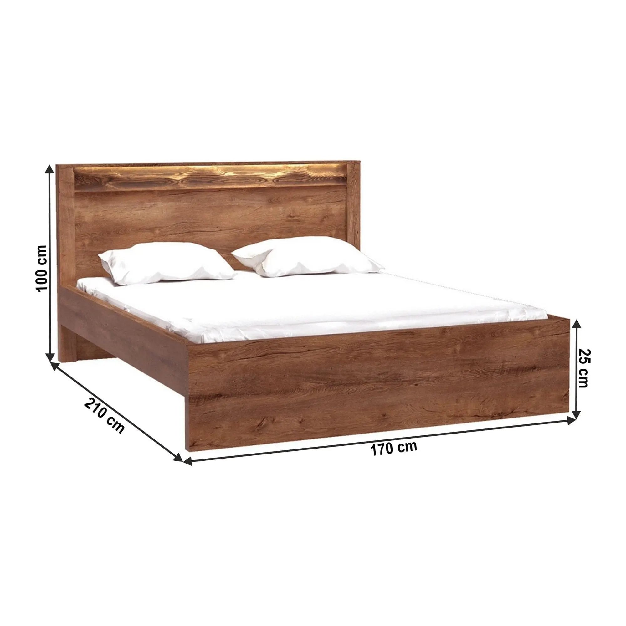 Pat INFINITY I-19 160x200, frasin inchis, PAL melaminat, cu somiera