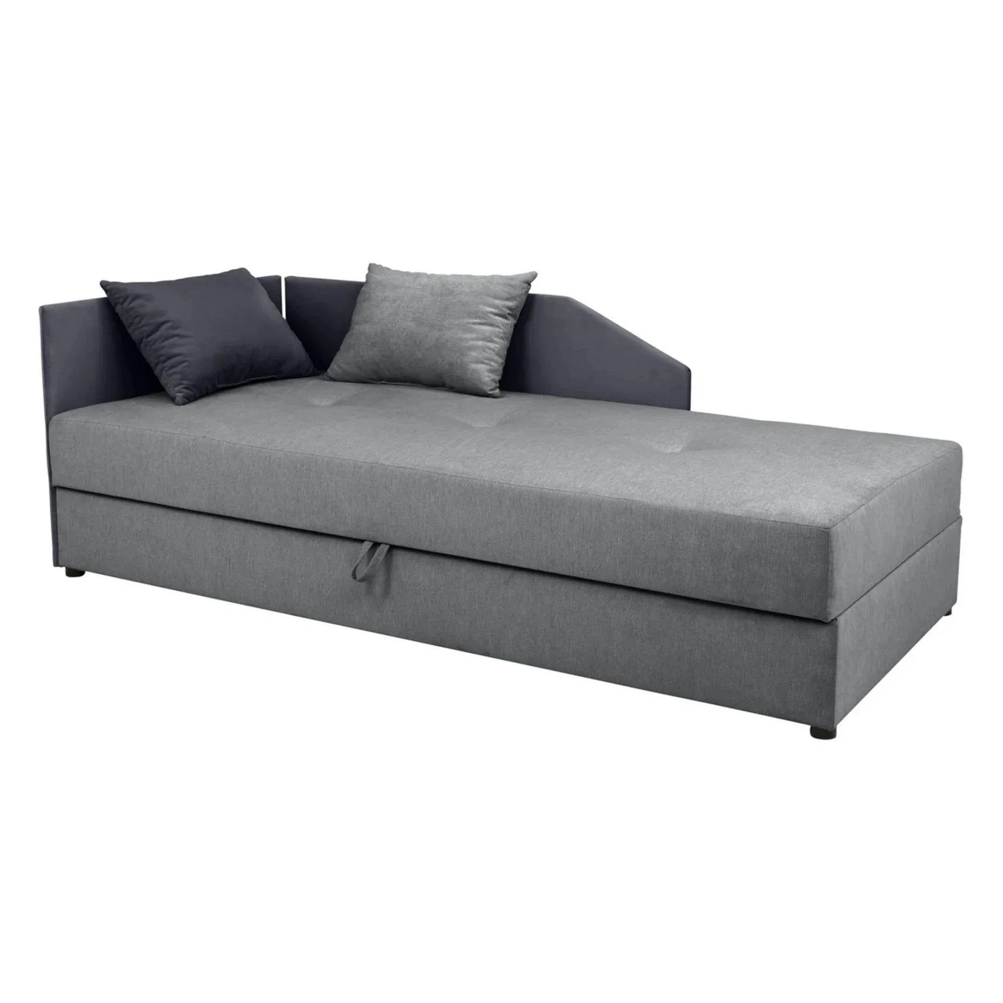 Pat KELO, stofa catifelata gri - Matrix 16, cu saltea, somiera si spatiu depozitare