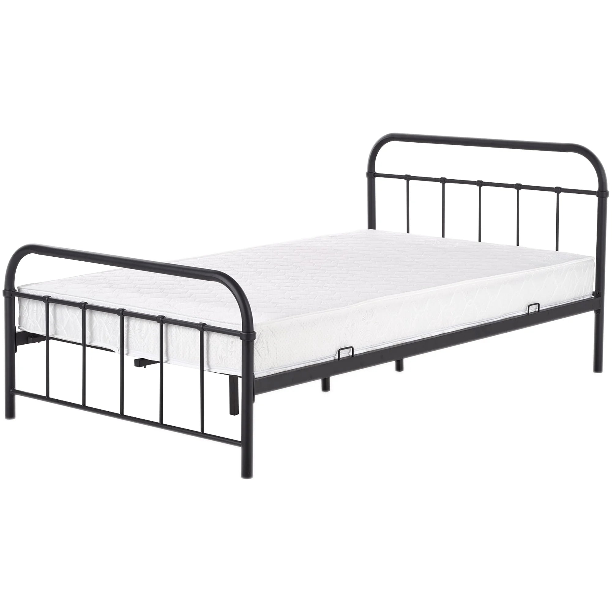 Pat Linda 120x200, negru, otel, cu somiera