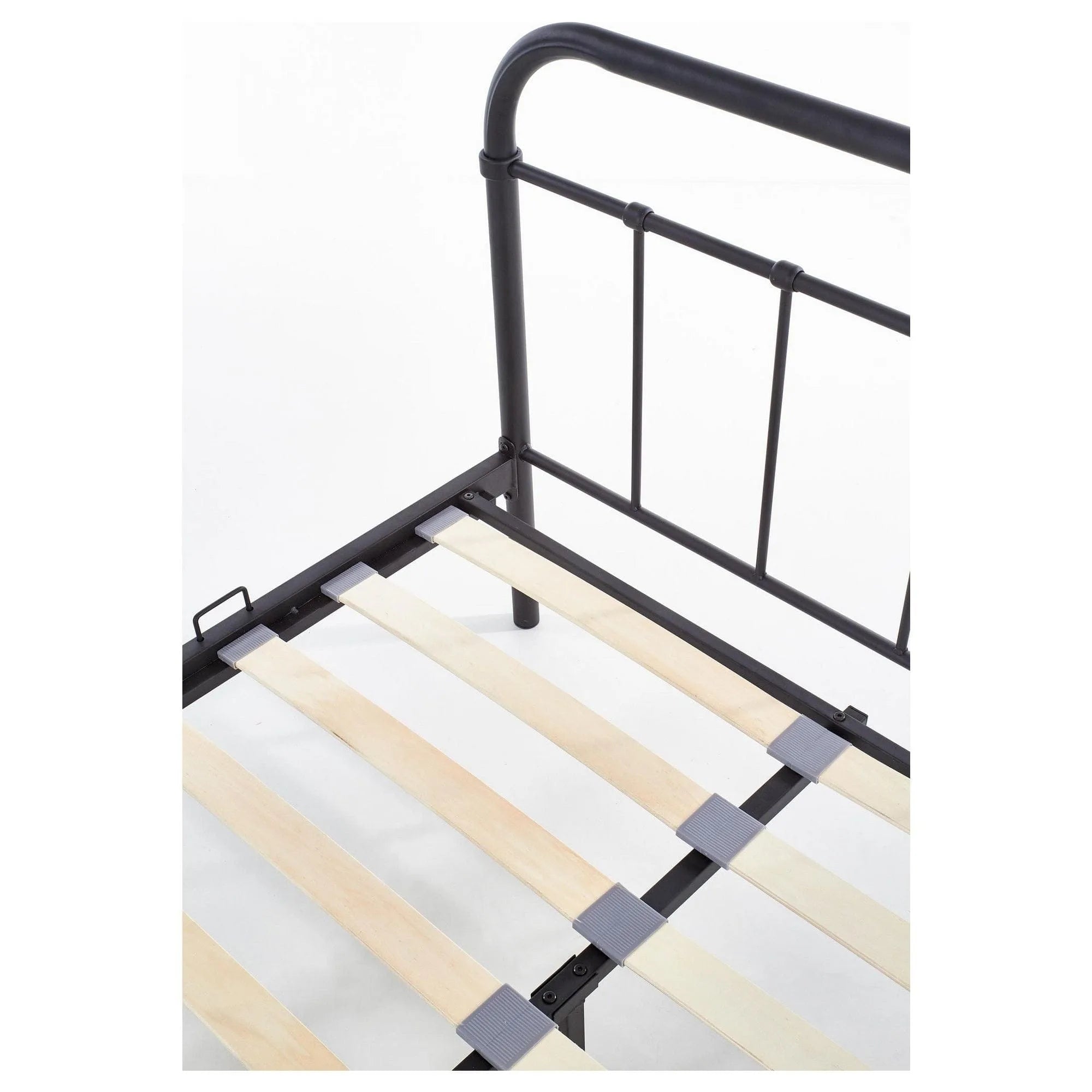 Pat Linda 120x200, negru, otel, cu somiera