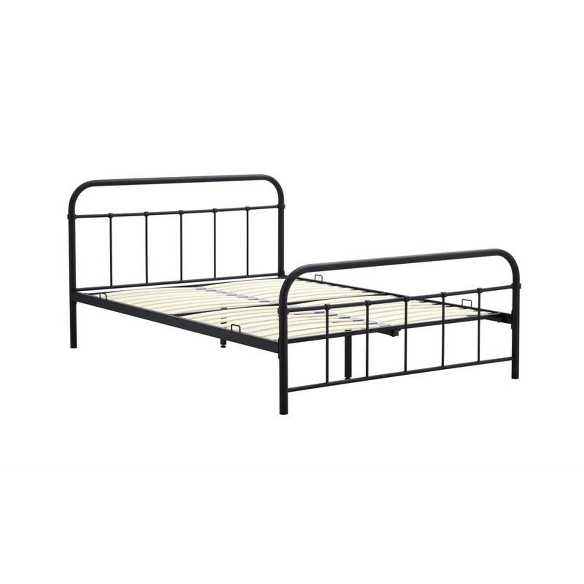 Pat Linda 140x200, negru, otel, cu somiera