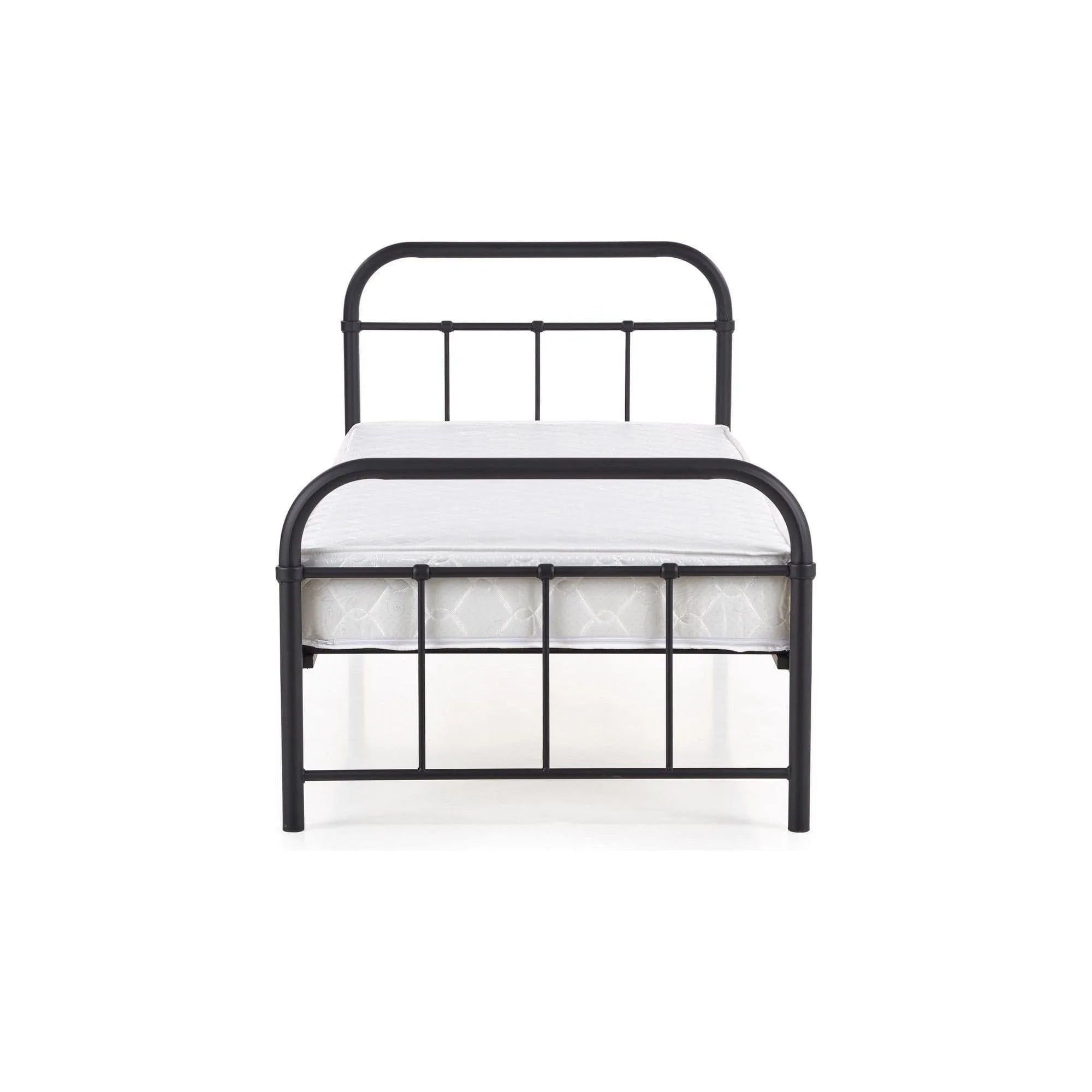 Pat Linda 90x200, negru, otel, cu somiera