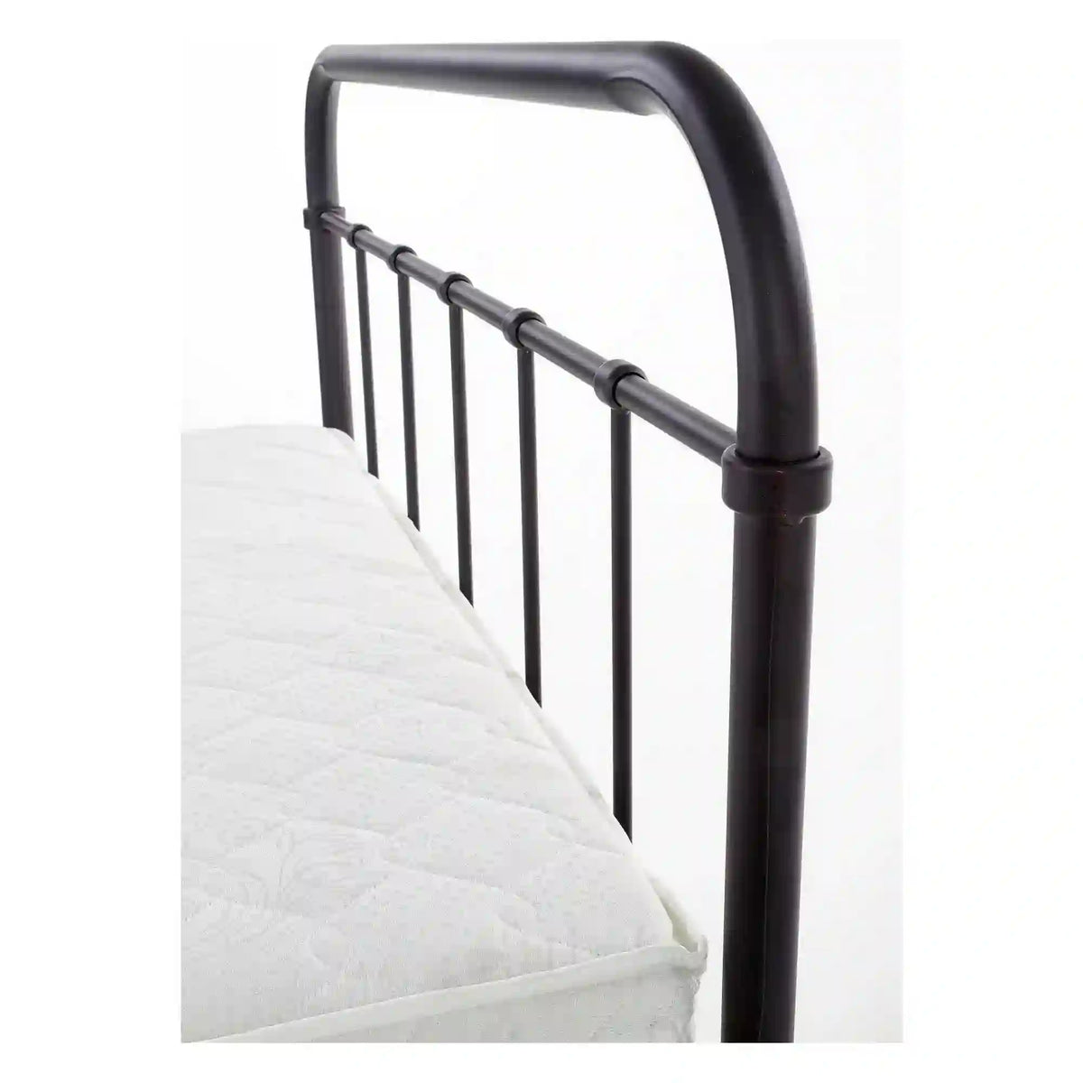 Pat metalic negru Linda 90x200, negru, otel, cu somiera