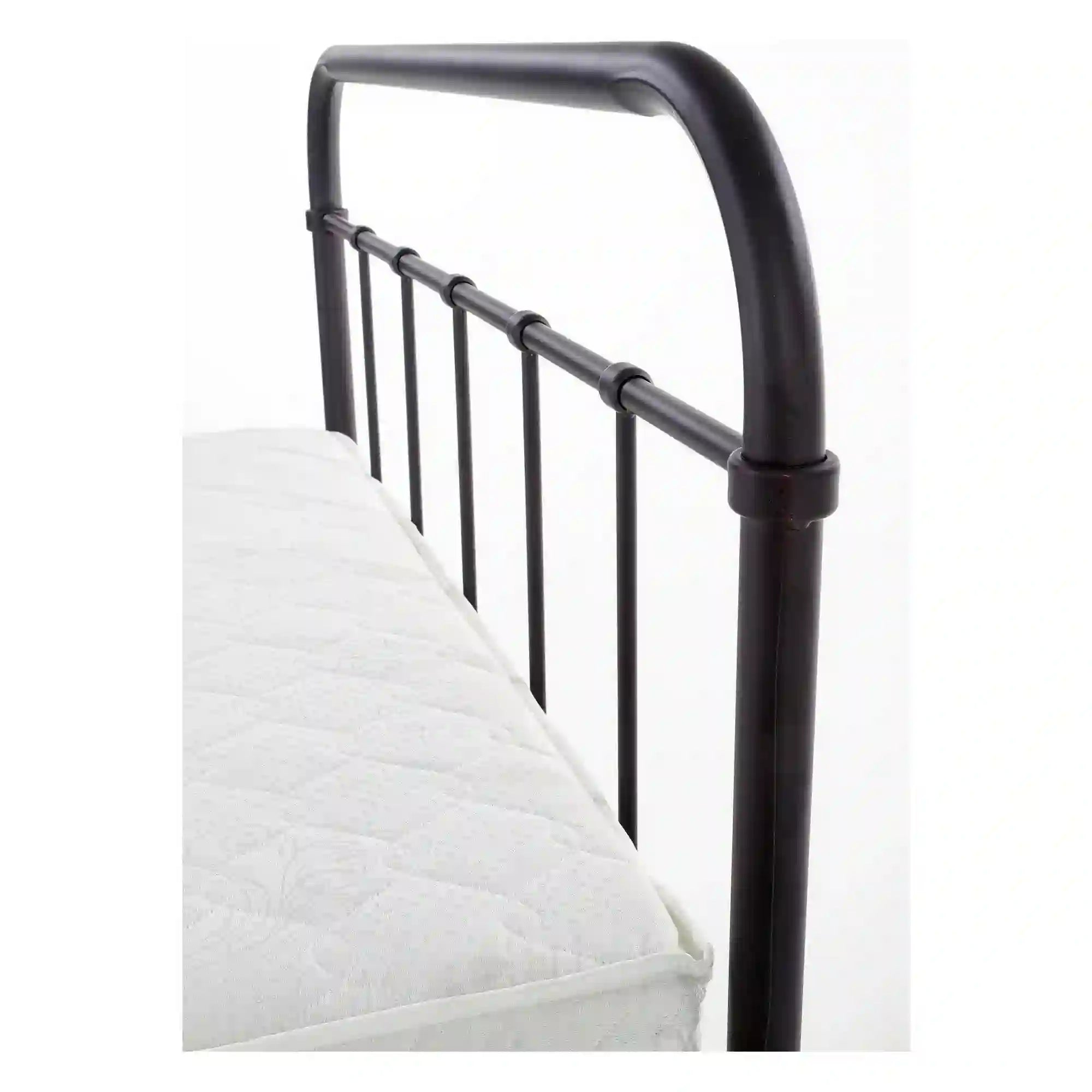 Pat metalic negru Linda 90x200, negru, otel, cu somiera