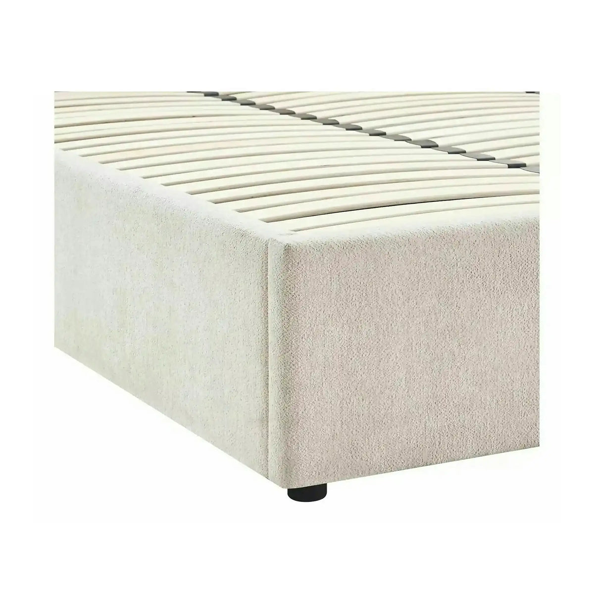 Pat LUMIA 160x200, bej, stofă, cu spațiu de depozitare