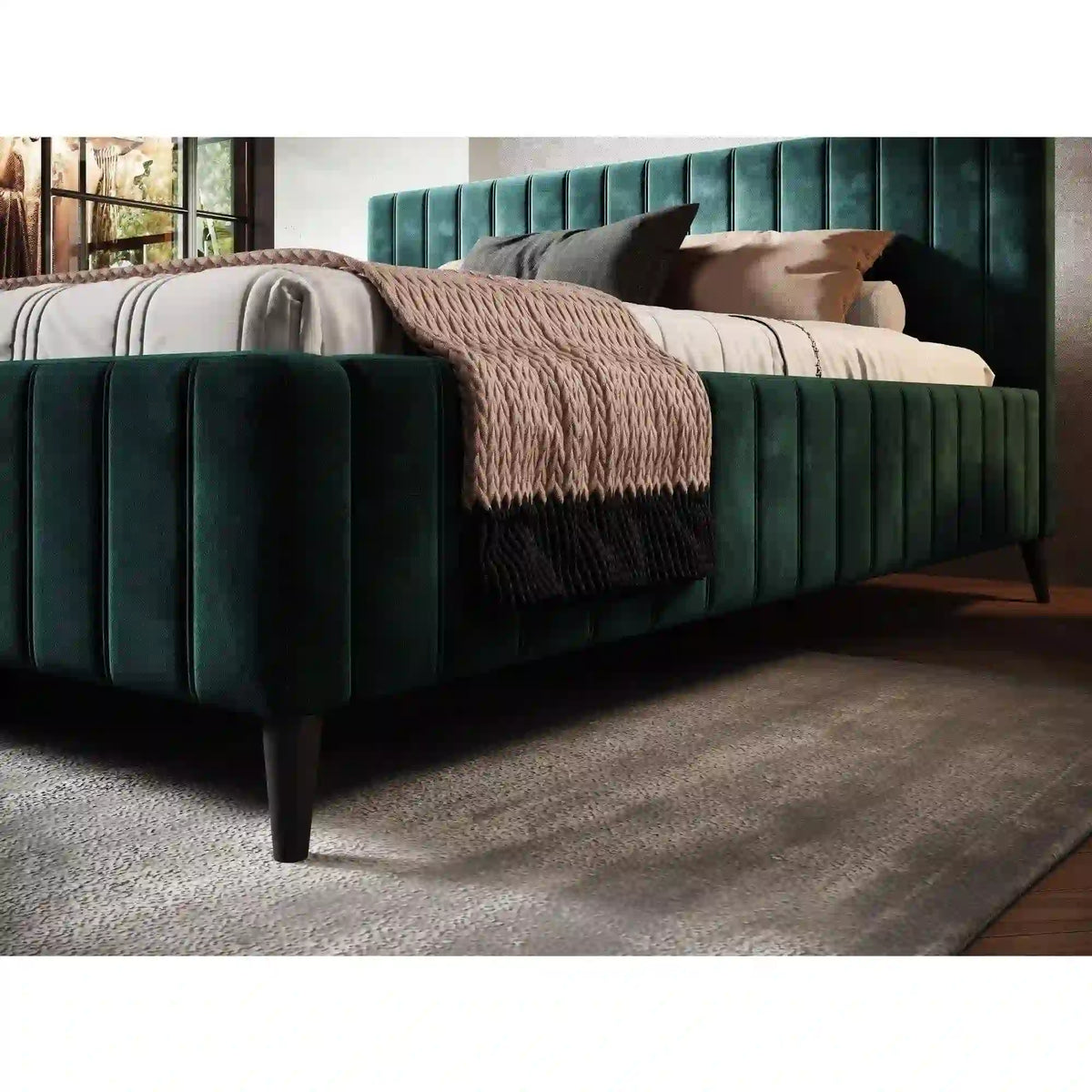 Pat MAGGIE SR 160x200, personalizabil materiale gama Oferta Avantaj, cu suport saltea si sistem de reglare