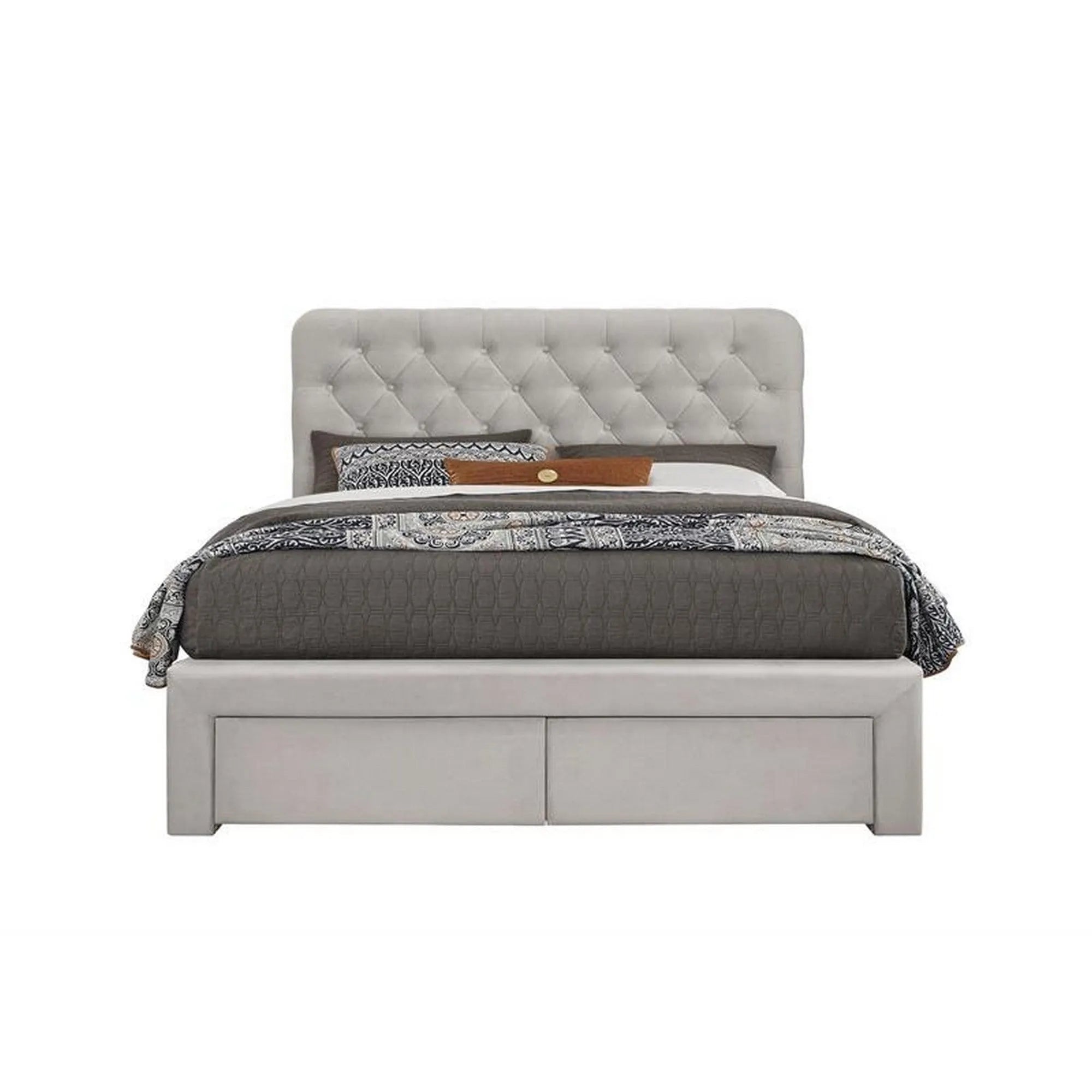 Pat MARISOL 160x200, stofa catifelata bej, cu somiera si spatiu depozitare