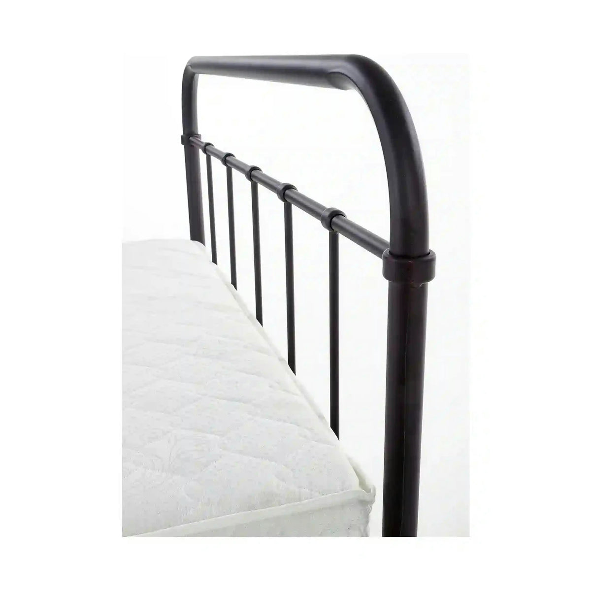 Pat metalic negru Linda 90x200, negru, otel, cu somiera