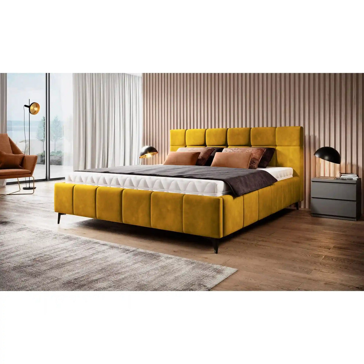 Pat NAOMI SR 180x200, personalizabil materiale gama Premium, suport saltea si sistem de reglare