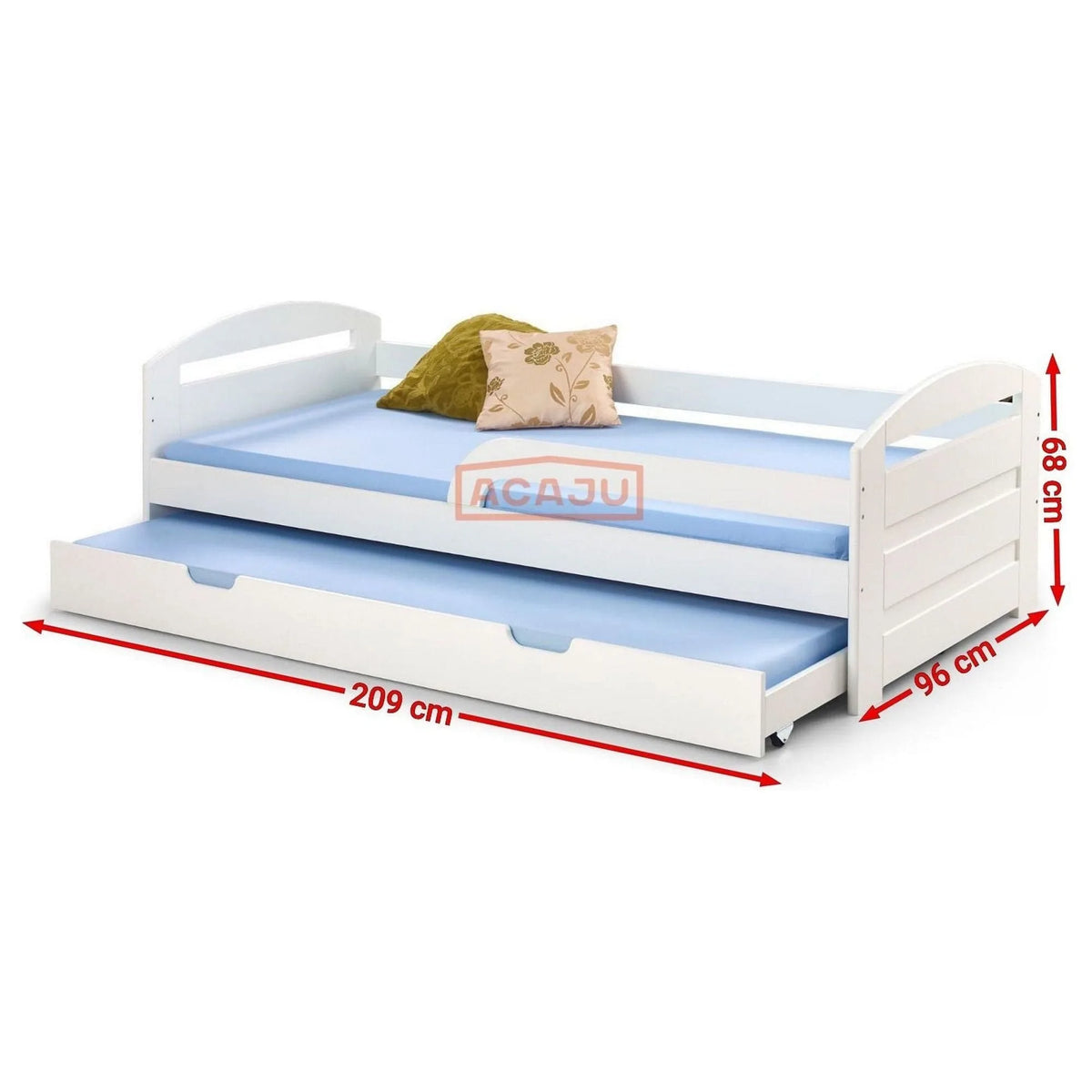 Pat Natalie 2 90x200, alb, PAL, cu somiera