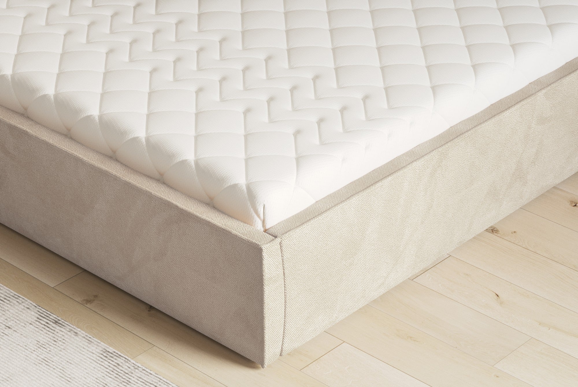 Pat NICOLE 160x200, personalizabil materiale gama Oferta Avantaj, cu somiera metalica, lada depozitare si pistoane