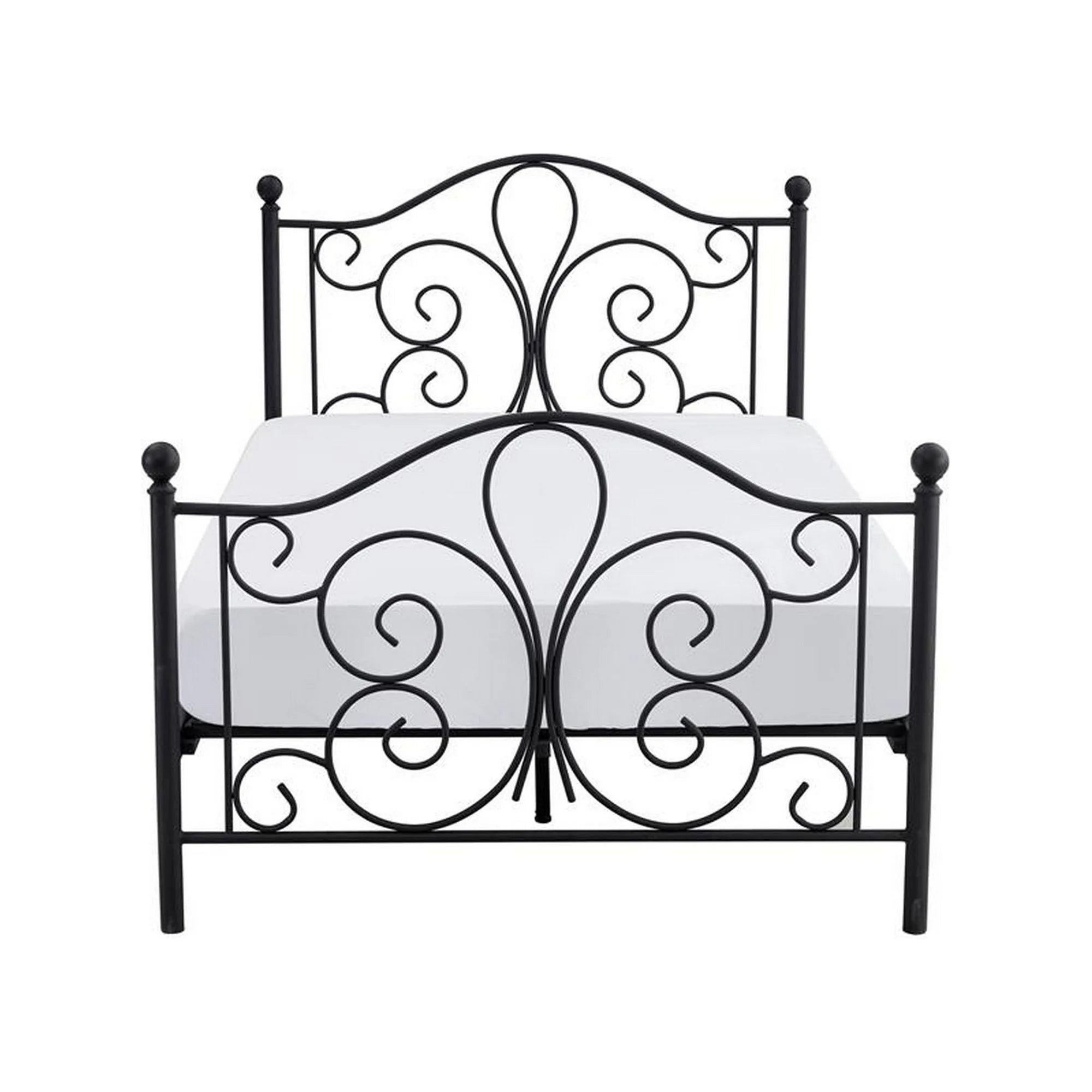 Pat PANAMA 120x200, negru, otel, cu somiera