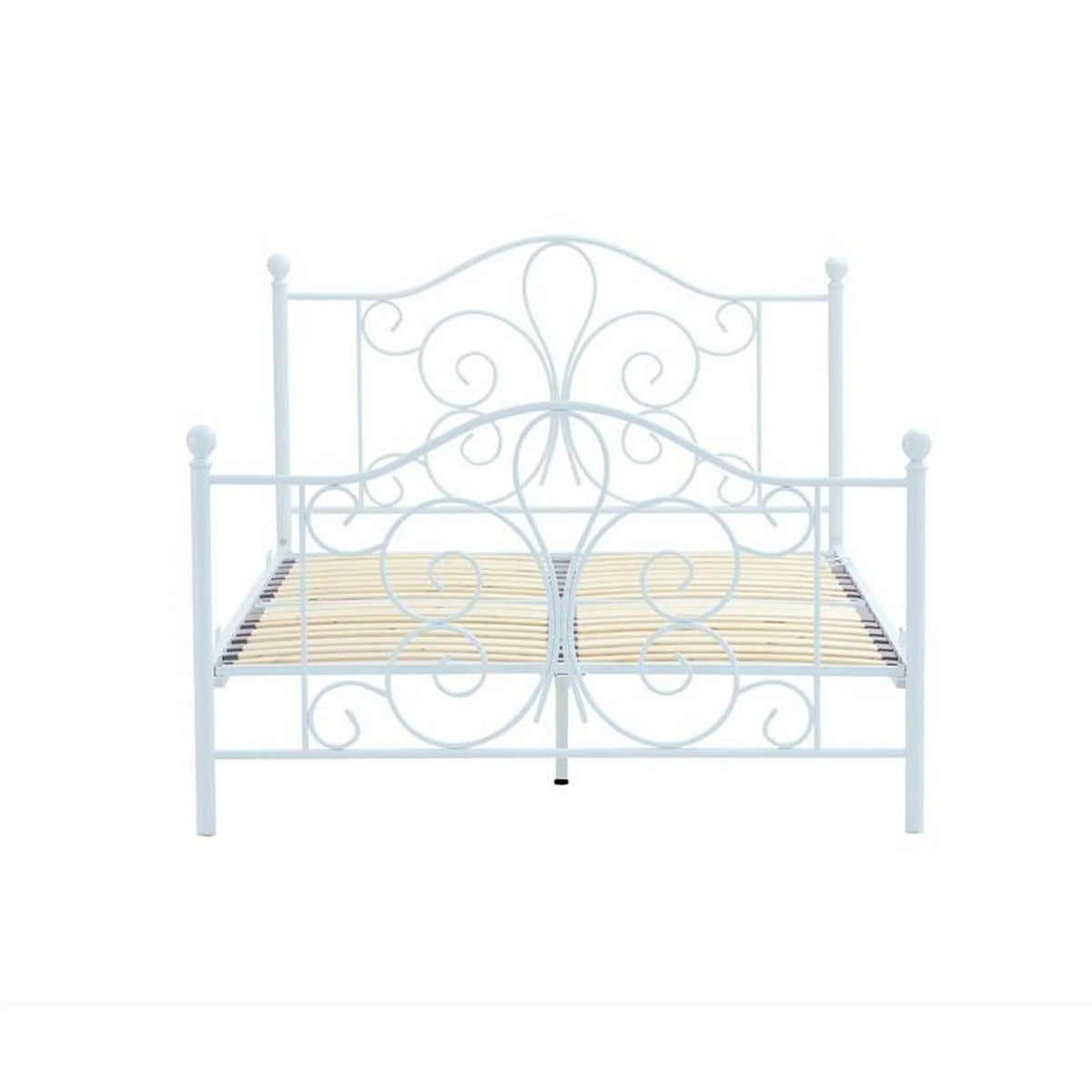 Pat PANAMA 140x200, alb, otel, cu somiera