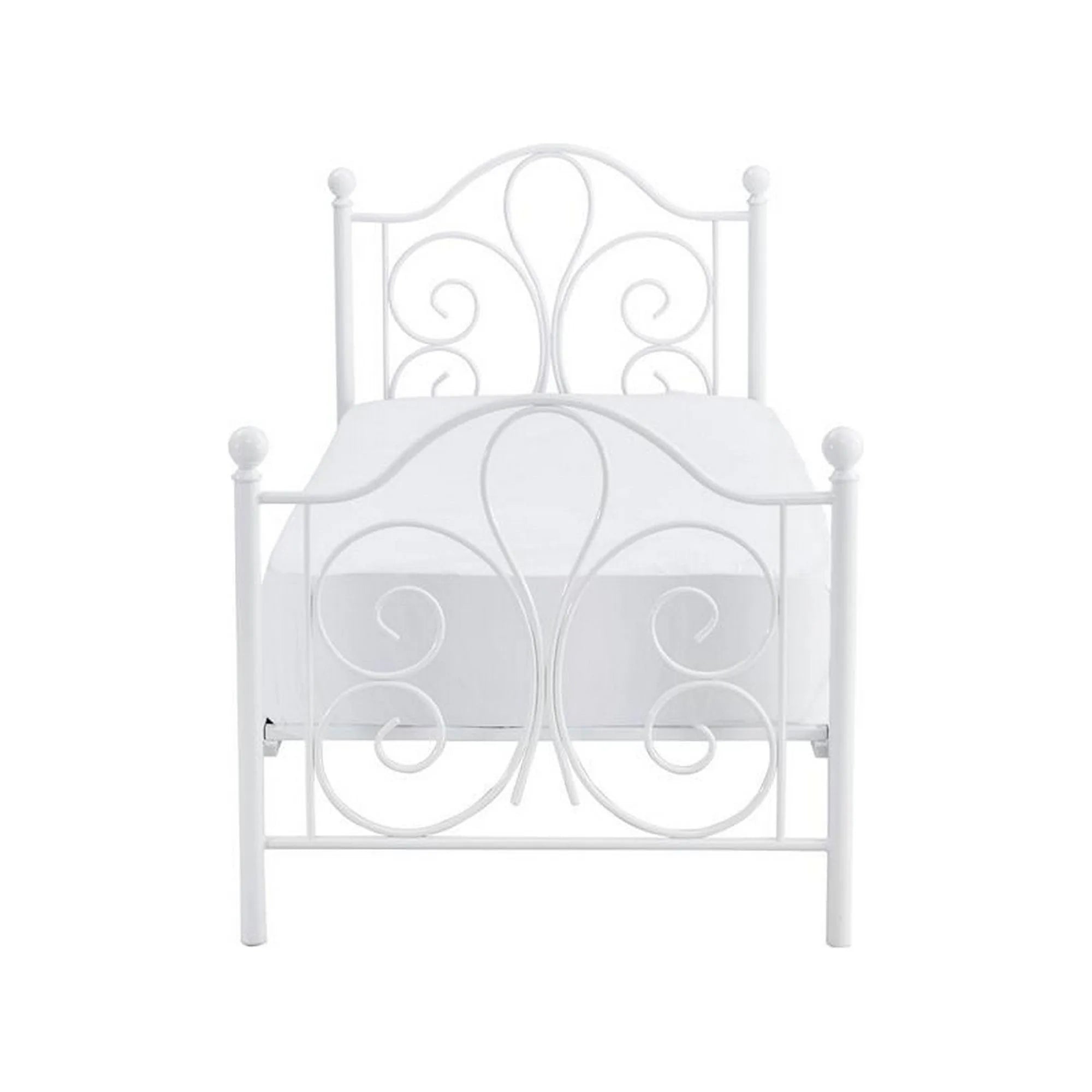 Pat PANAMA 90x200, alb, otel, cu somiera