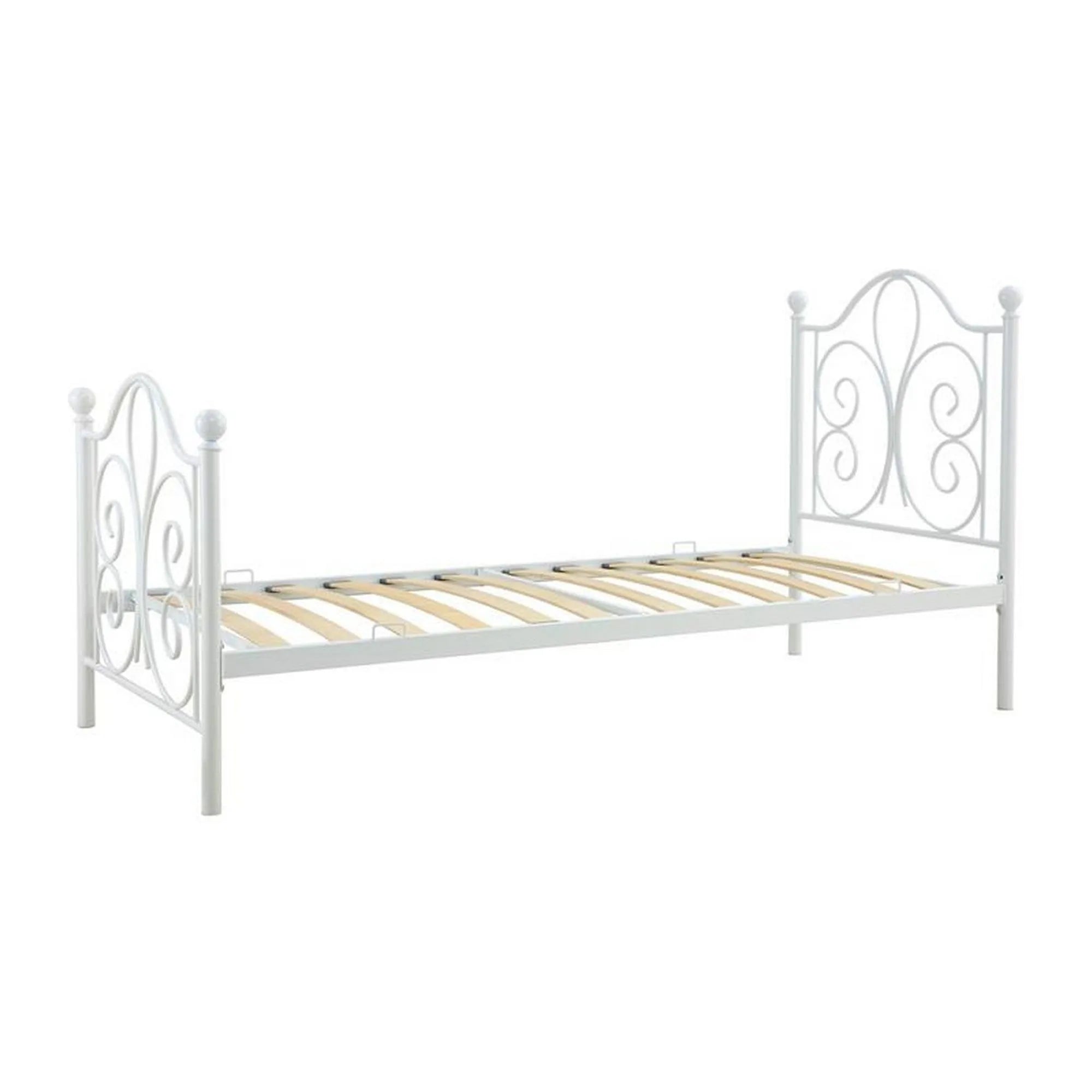 Pat PANAMA 90x200, alb, otel, cu somiera