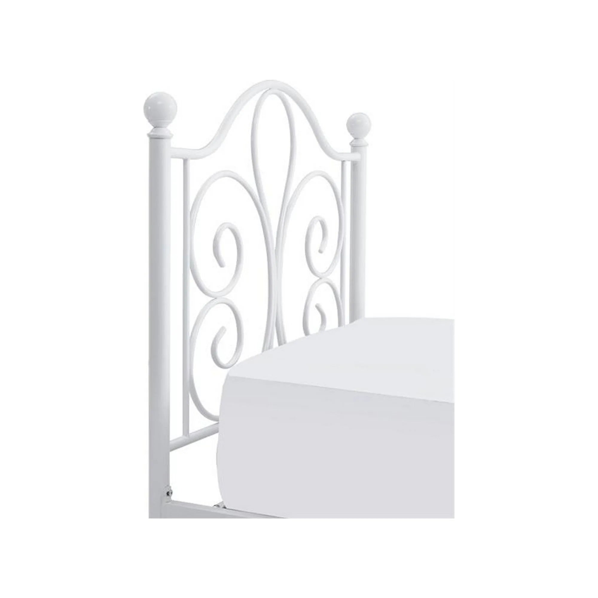 Pat PANAMA 90x200, alb, otel, cu somiera