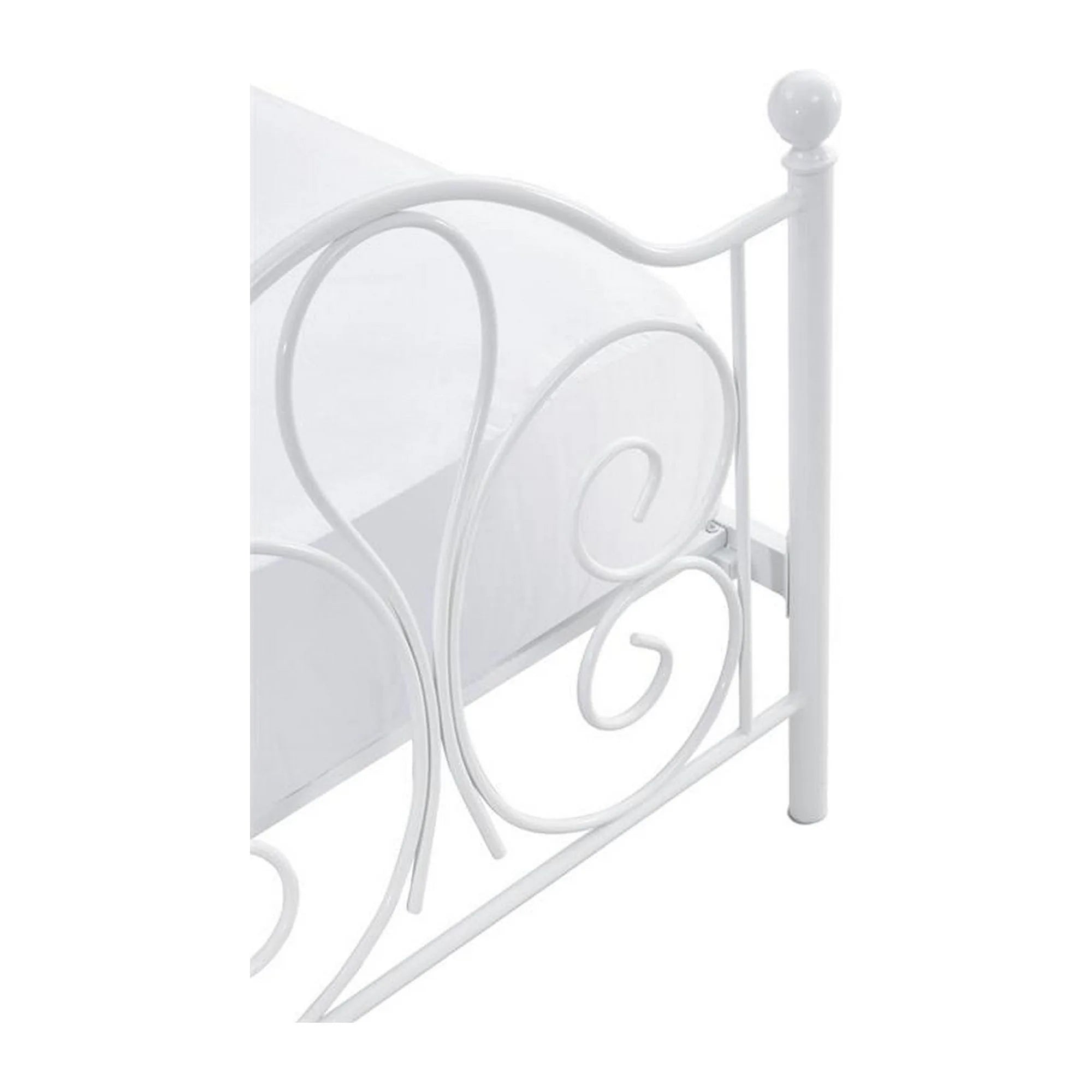 Pat PANAMA 90x200, alb, otel, cu somiera