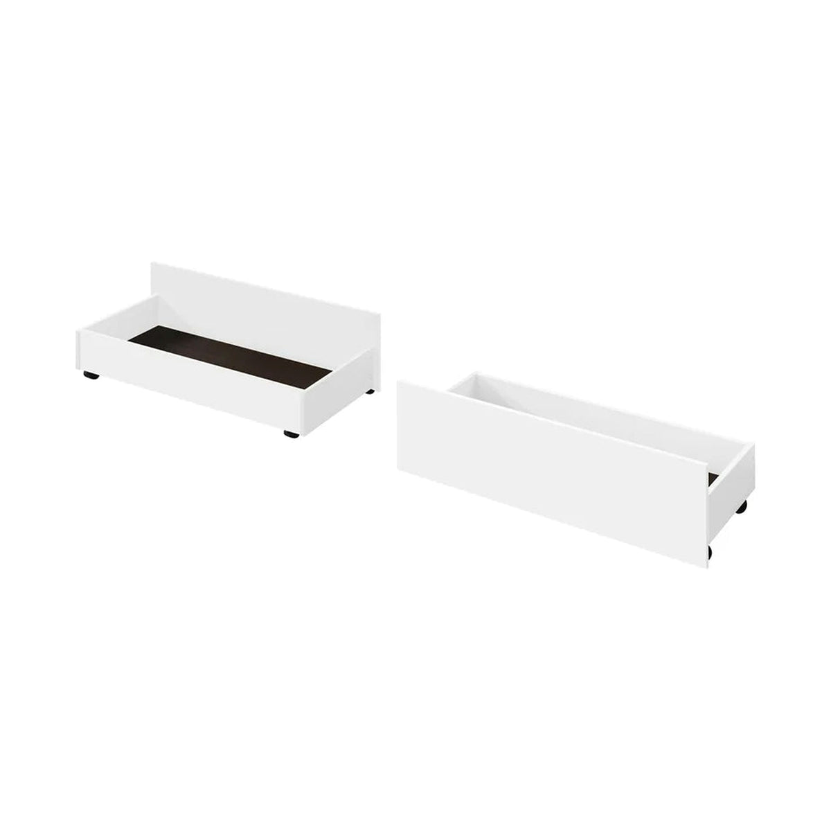 Pat pentru copii MIDEA 90x200, alb, cu somiera fixa si 2 sertare