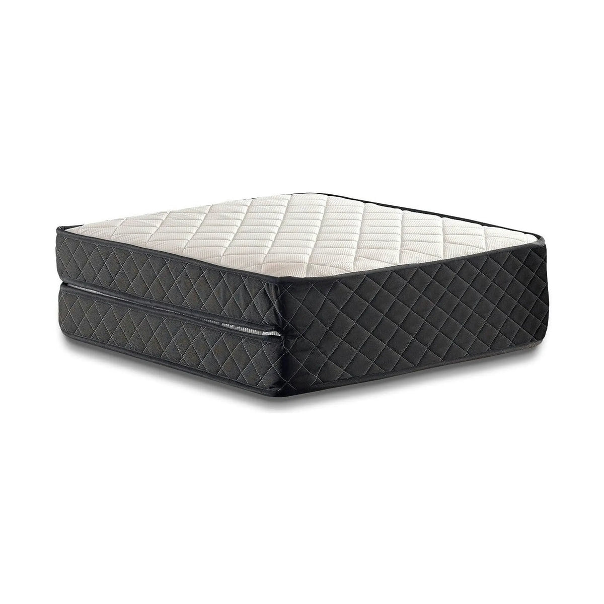 Pat pliabil XL Katlanir 90x200, stejar/negru, placaj/metal, cu saltea si somiera