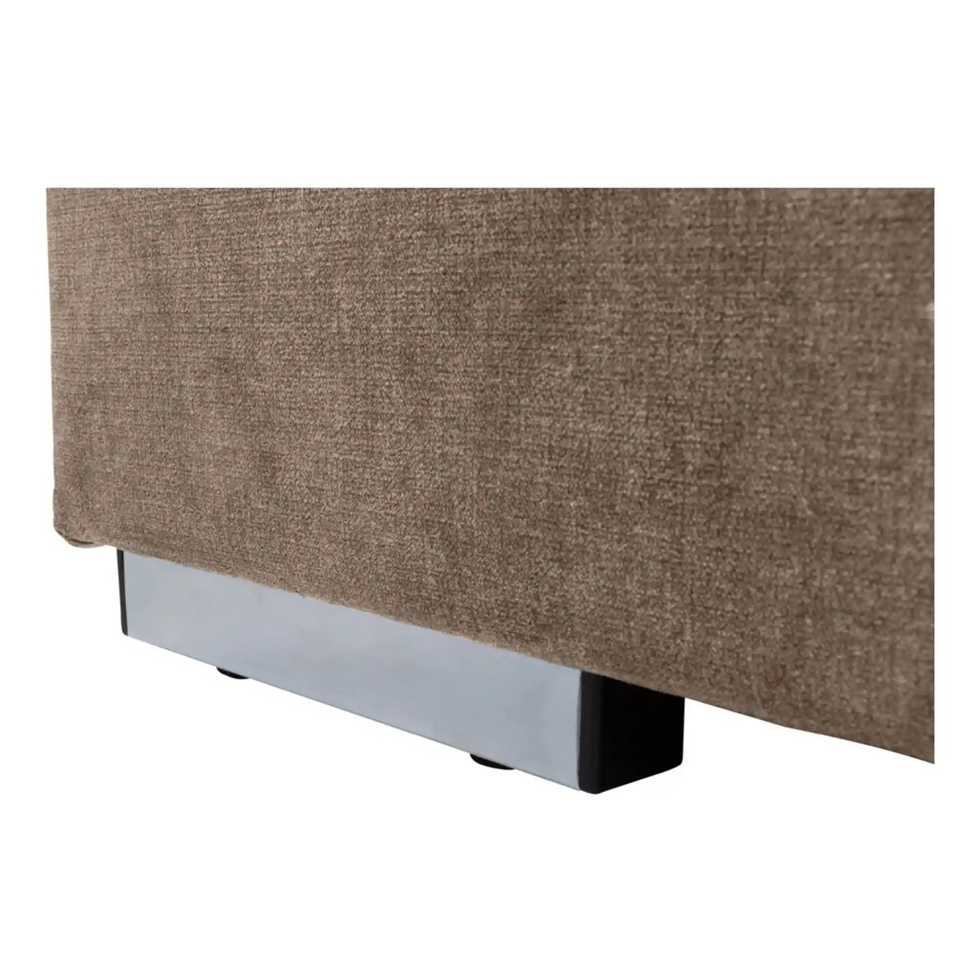 Pat RICO 110x200, stofa catifelata bej - Paros 2, cu saltea, somiera si spatiu depozitare